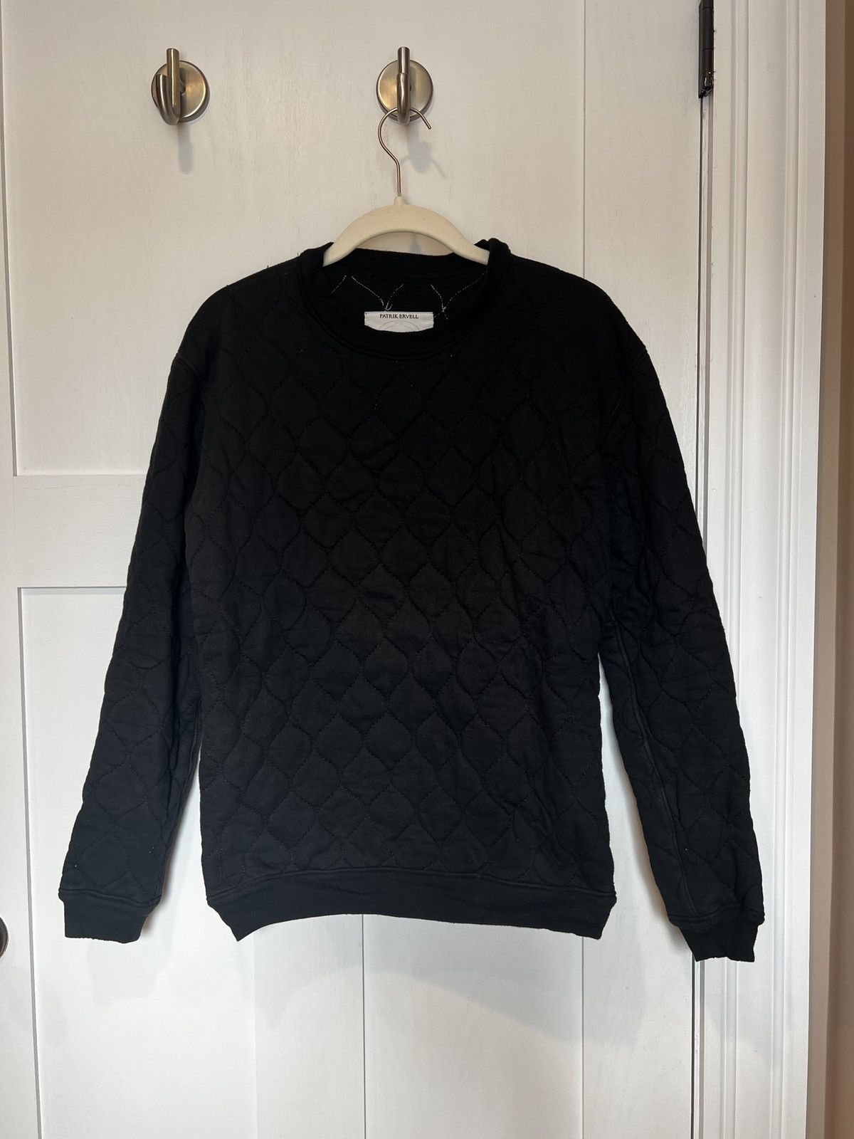 image of Patrik Ervell Black Quilted Sweater Xs, Men's