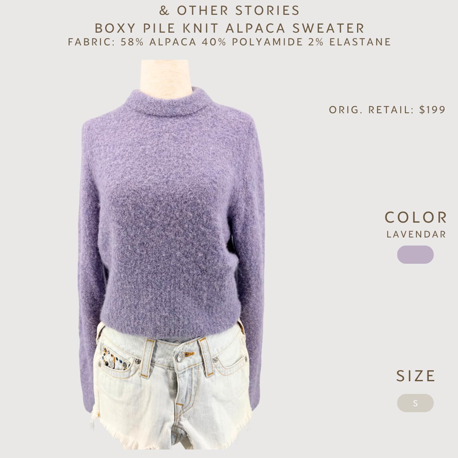 Other & Other Stories Alpaca Sweater Boxy Knit Lavender S Size S / US 4 / IT 40 - 2 Thumbnail