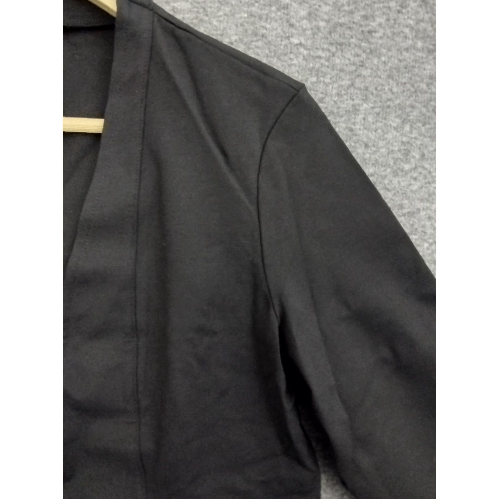 Guess GUESS Blazer Women's Black Open Front Cropped Length M Blazer Short Jacket Solid Black Size M / US 6-8 / IT 42-44 - 7 Thumbnail