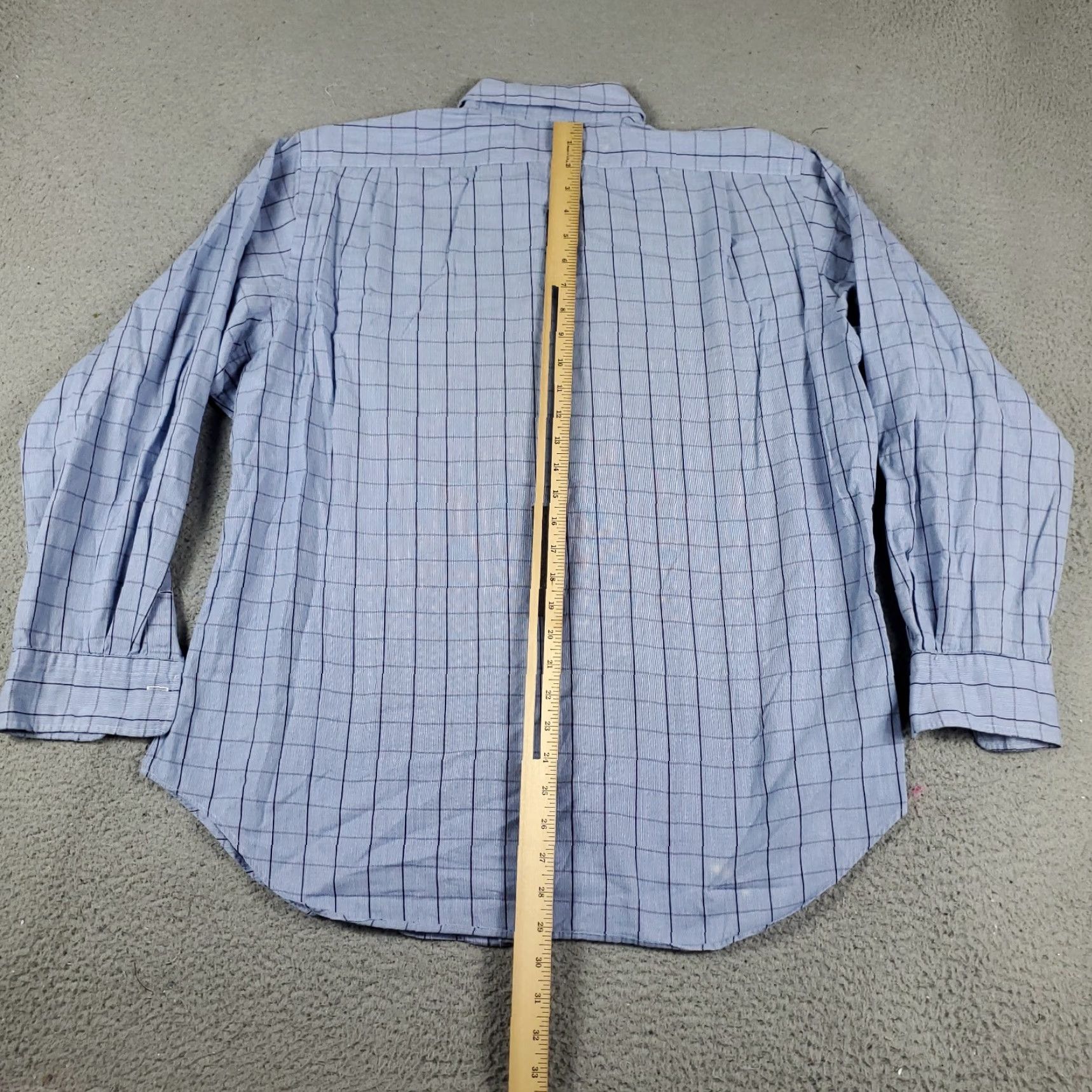 Ralph Lauren Ralph Lauren Dress Shirt Mens Size 16.5 Blue Check Long Sleeve Button Up Regular Fit Size 42R - 3 Thumbnail