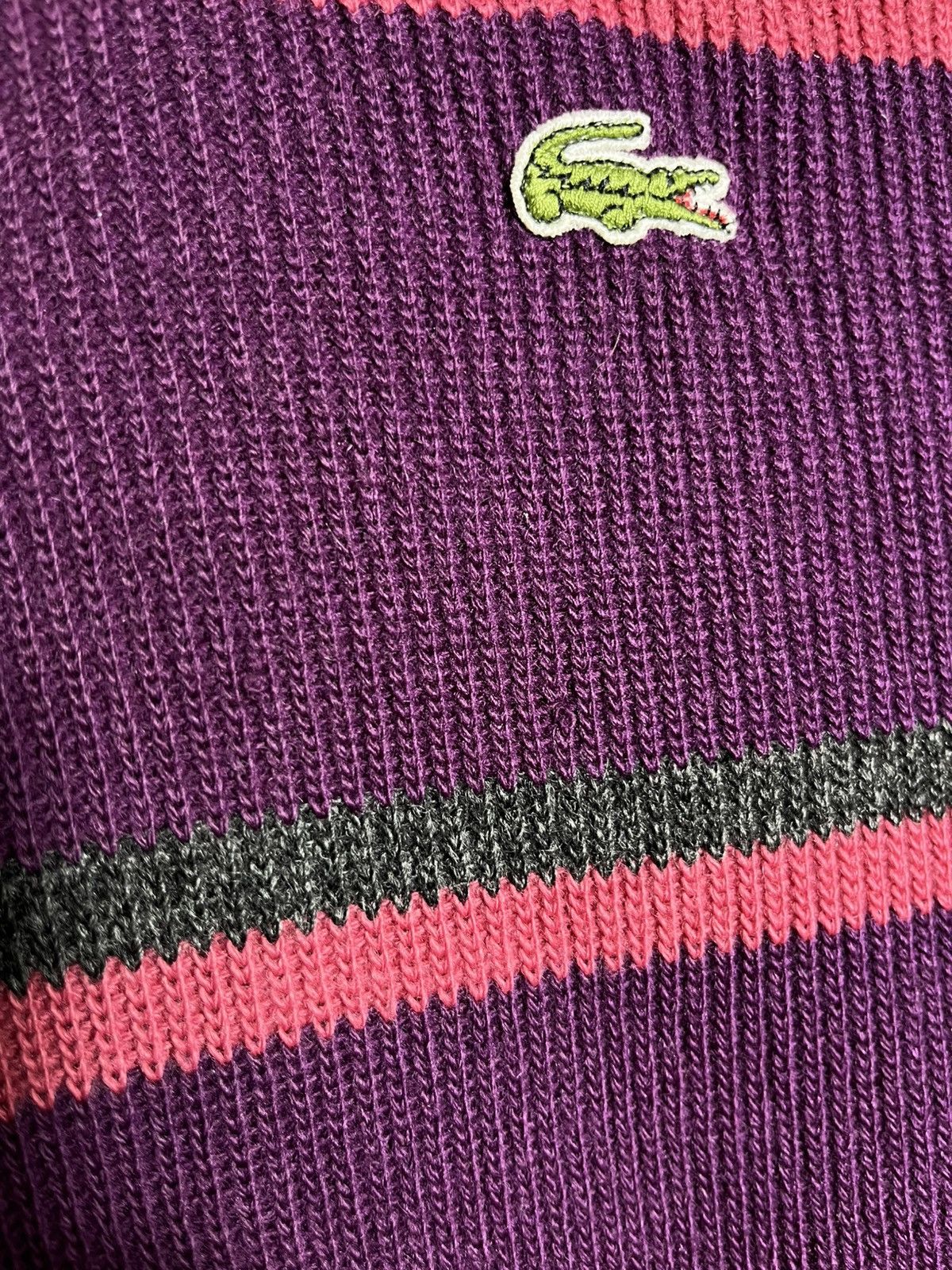 Lacoste Chemise Lacoste 90s sweater striped knit mens wool france Size US M / EU 48-50 / 2 - 6 Thumbnail