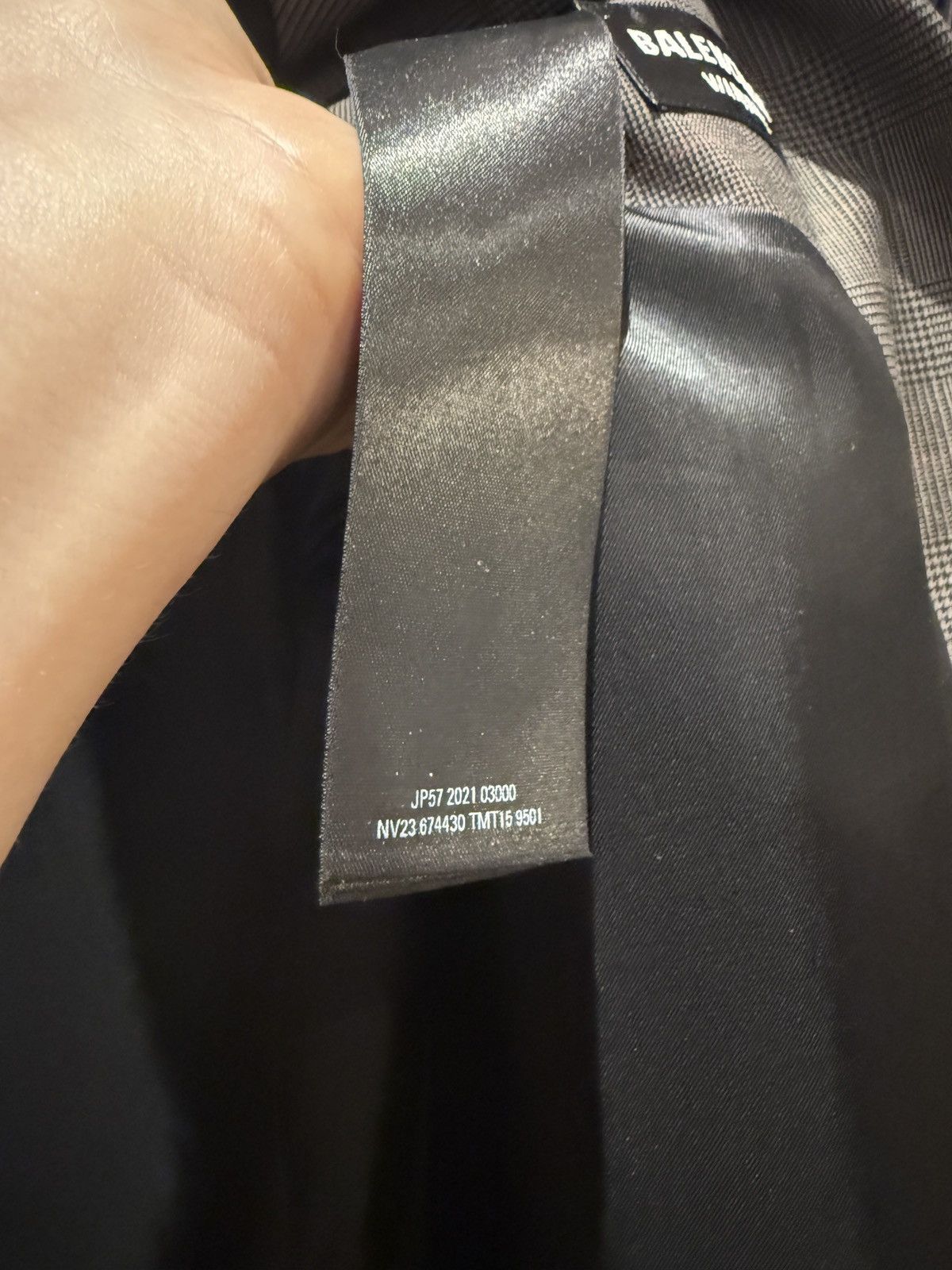 Balenciaga 'Washed' Prince Of Wales SB jacket Size 44R - 7 Thumbnail