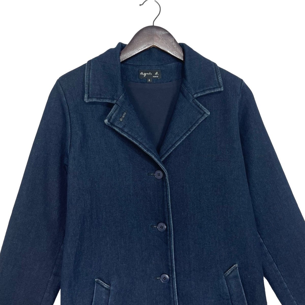 agnes b. Vintage Agnes B Denim Long Jacket Button Up Agnes B brand Size S / US 4 / IT 40 - 10 Thumbnail