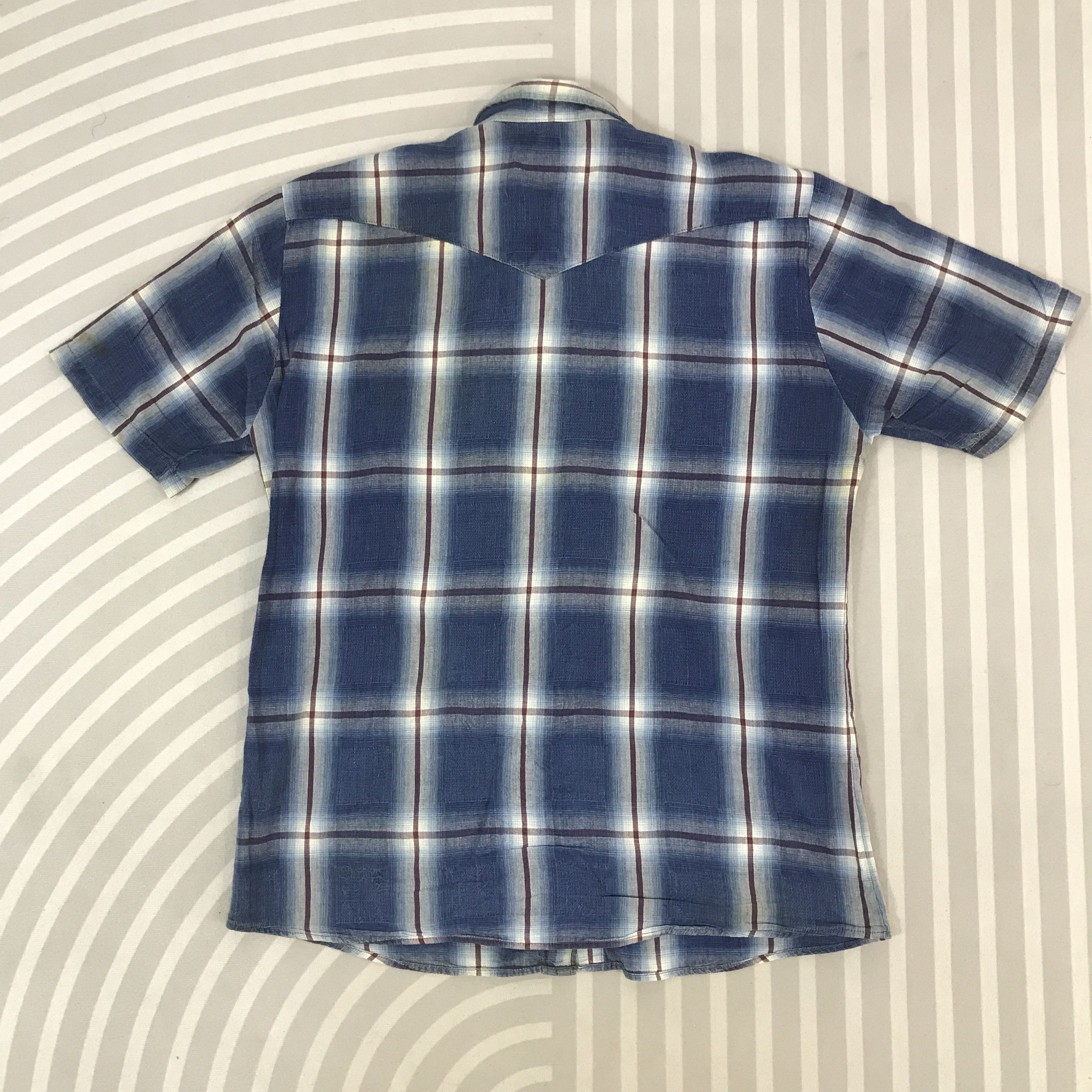 Blue Blue Japan × Vintage Vintage Blue Blue Design Tartan Button Up Shirt Size US L / EU 52-54 / 3 - 3 Thumbnail