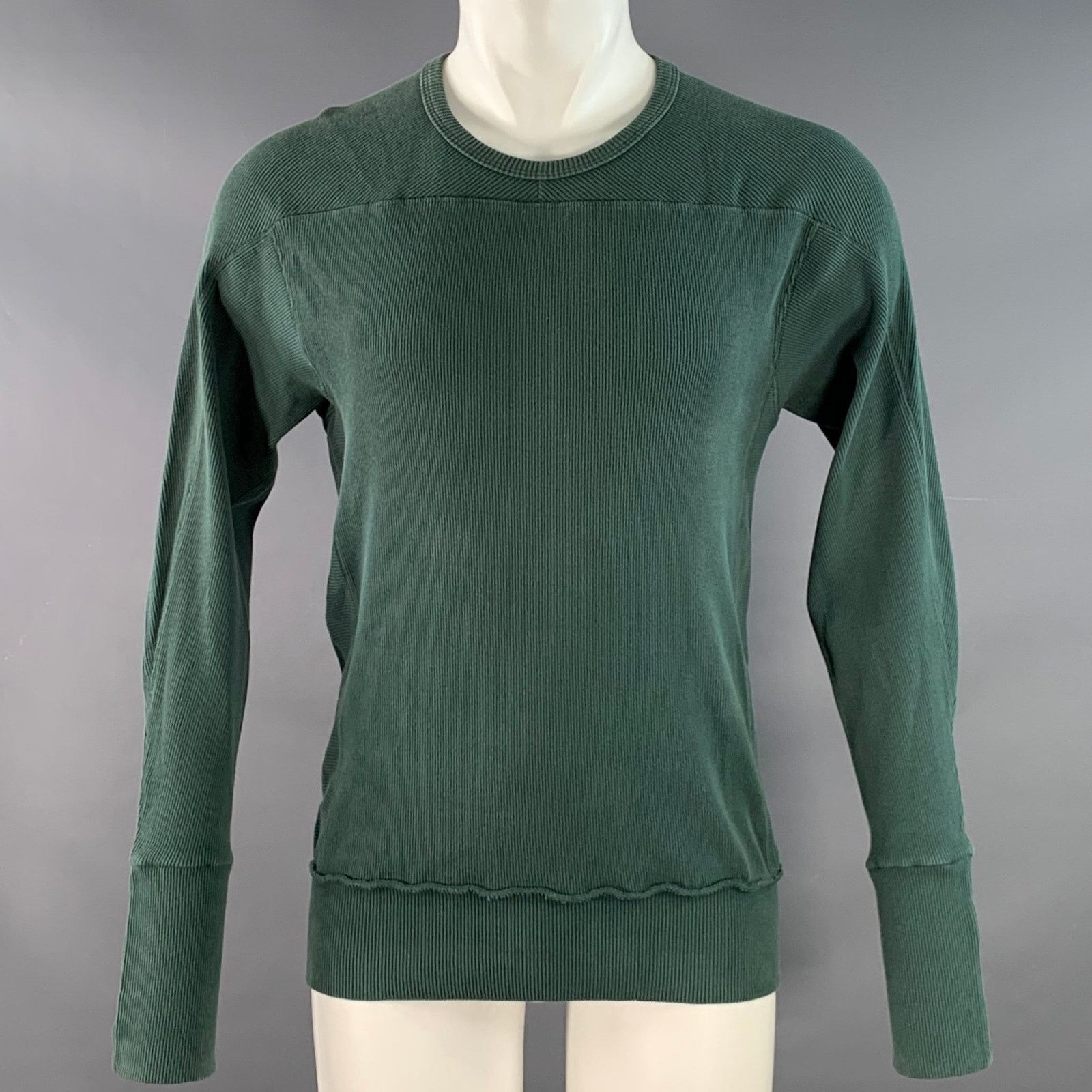 Vintage Size XS Green Rib Knit Crew Neck Long Sleeve Pullover Size US XS / EU 42 / 0 - 1 Thumbnail