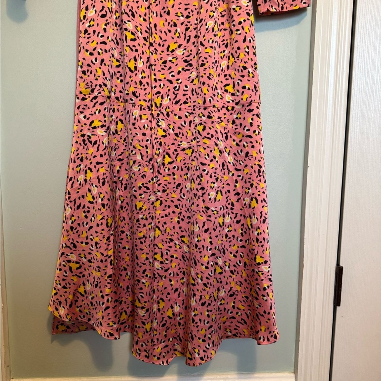 Other Leith Stylish Pink Patterned Wrap Dress SzM Size M / US 6-8 / IT 42-44 - 9 Thumbnail