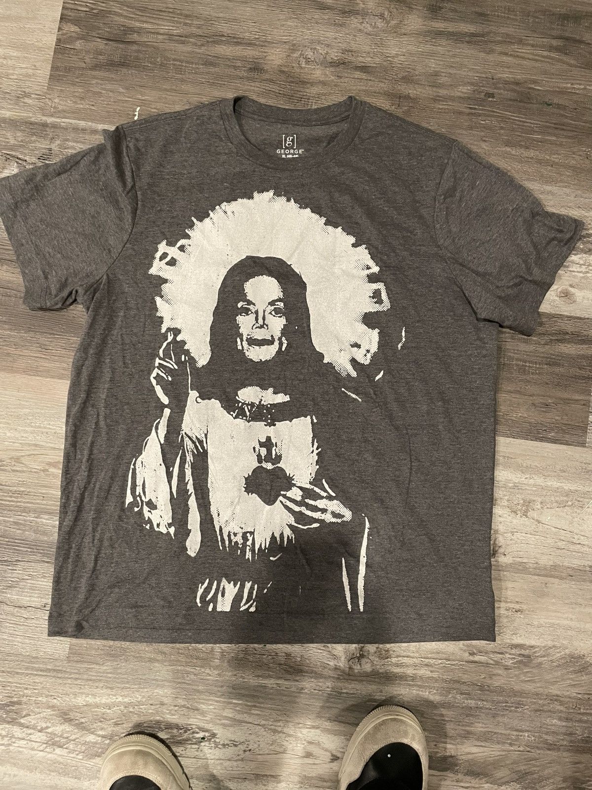 Band Tees × Vintage Michael Jackson Jesus Religious Band Tee Shirt Size US XL / EU 56 / 4 - 1 Thumbnail