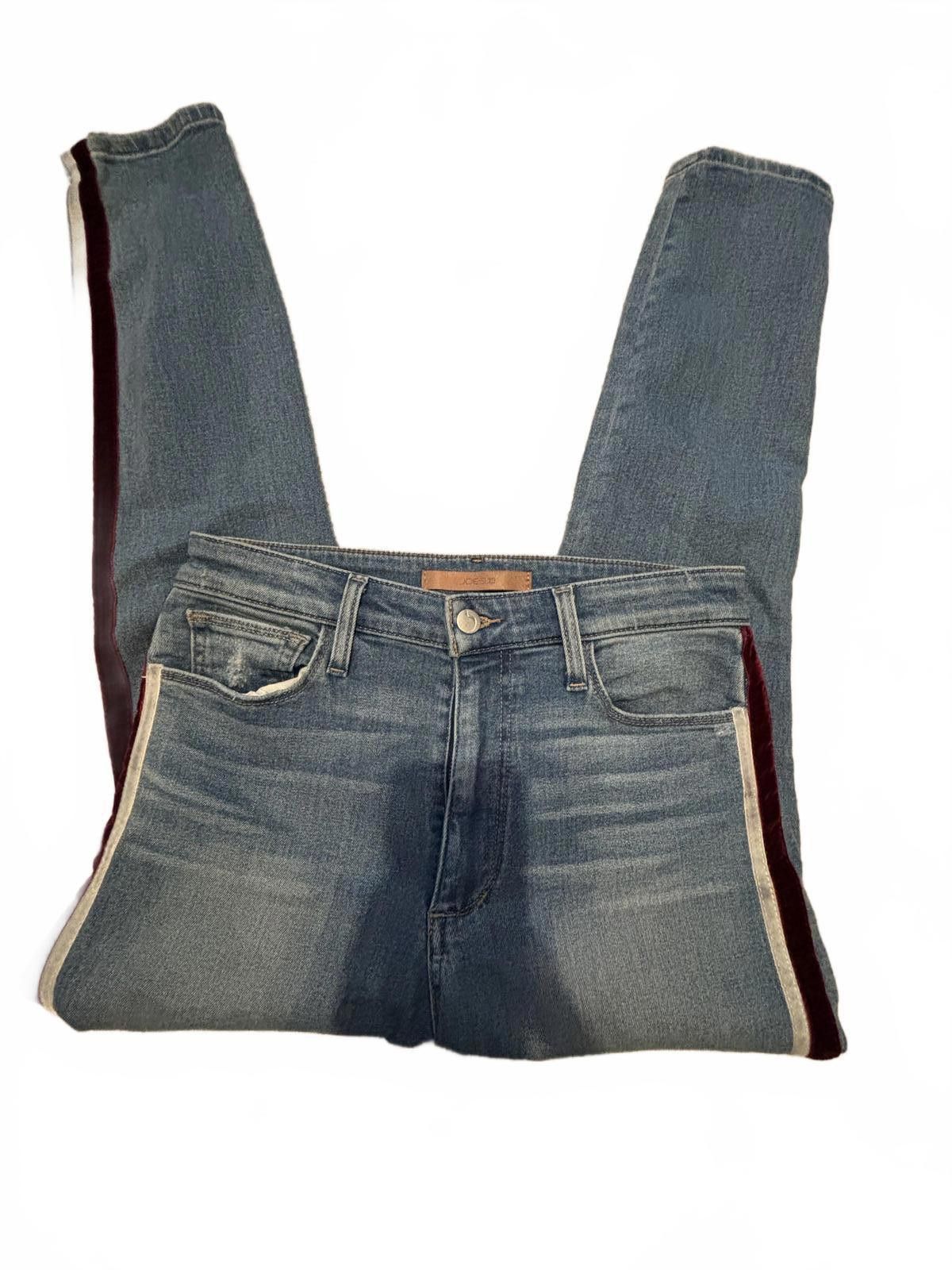 Designer JOE’S JEANS Charlie Velvet Stripe High Rise Skinny Jeans 27 Size 27" / US 4 / IT 40 - 4 Thumbnail