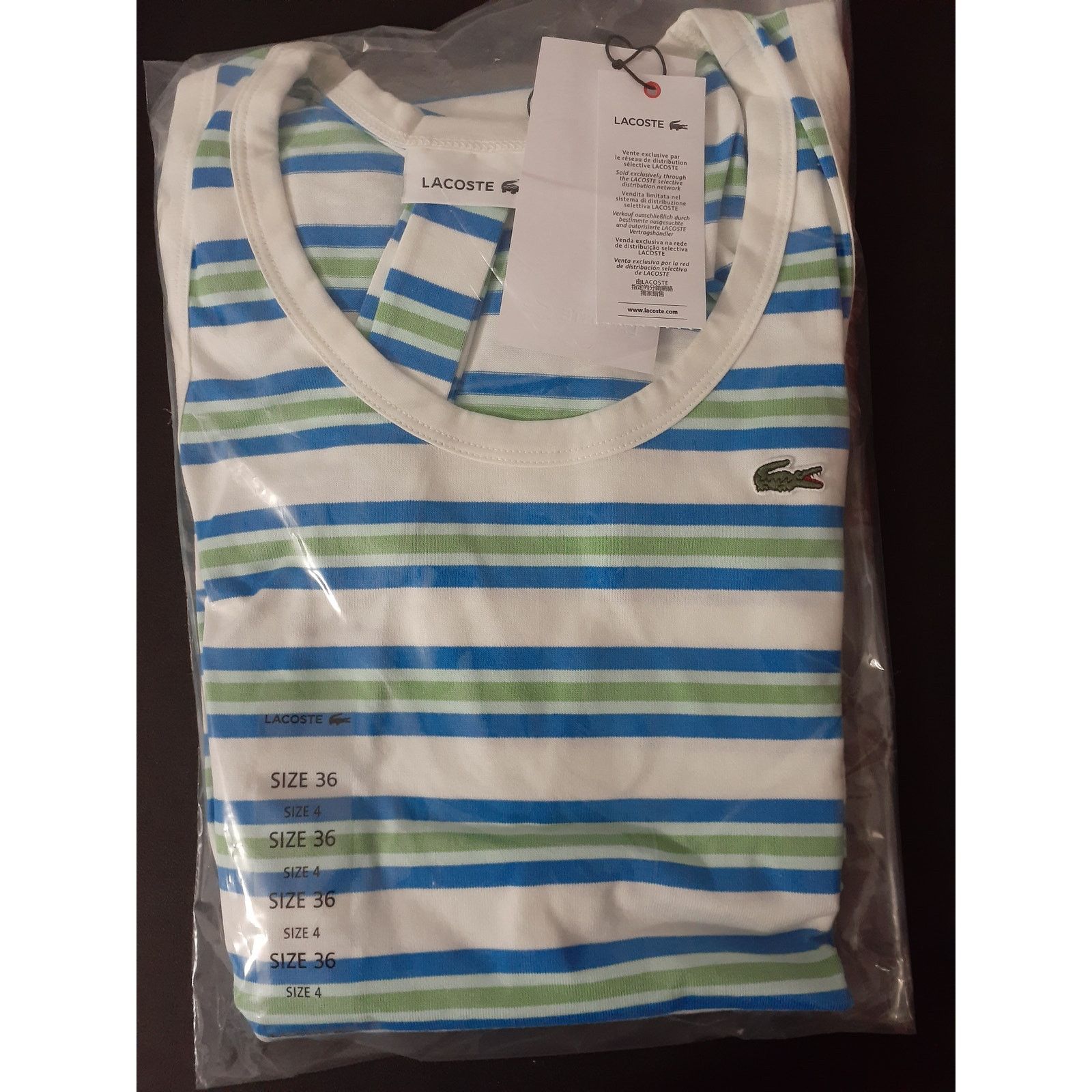 Lacoste Lacoste Women’s Long Striped Belted Cotton Tank Top Dress 4 Size S / US 4 / IT 40 - 2 Thumbnail