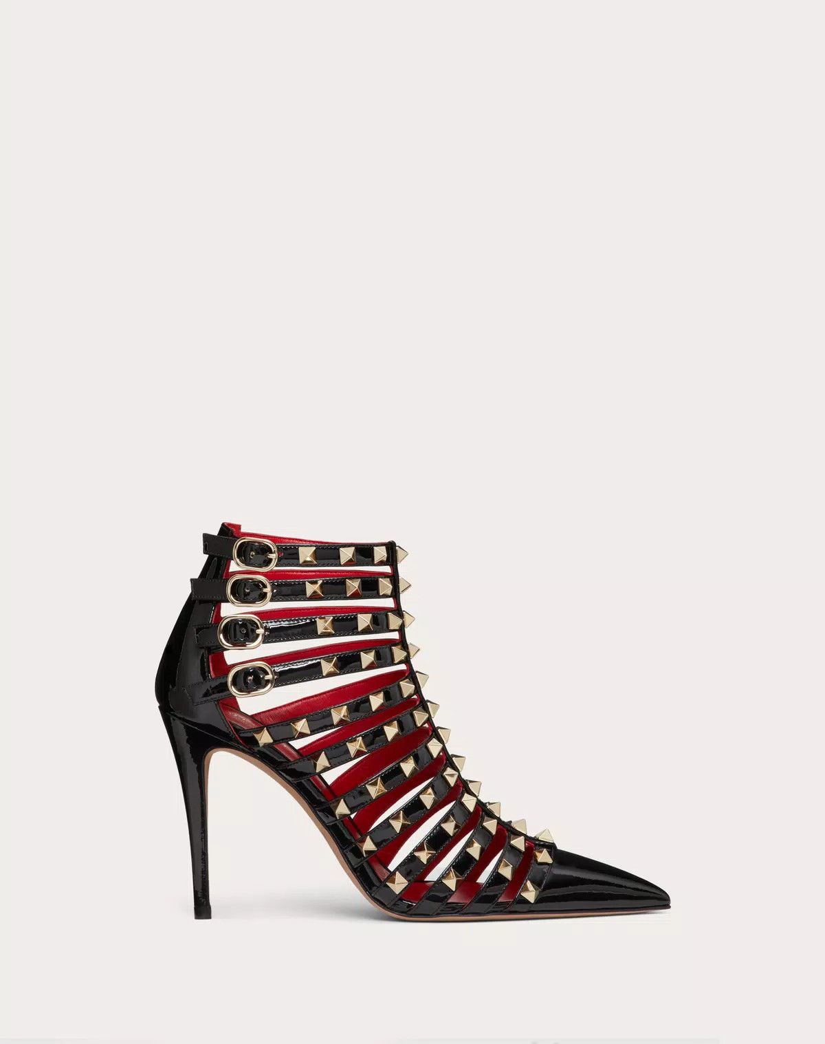 Valentino o1s1wg110625 Rockstud Patent Leather Boot 100 Mm in Black Size US 8.5 / IT 38.5 - 1 Thumbnail