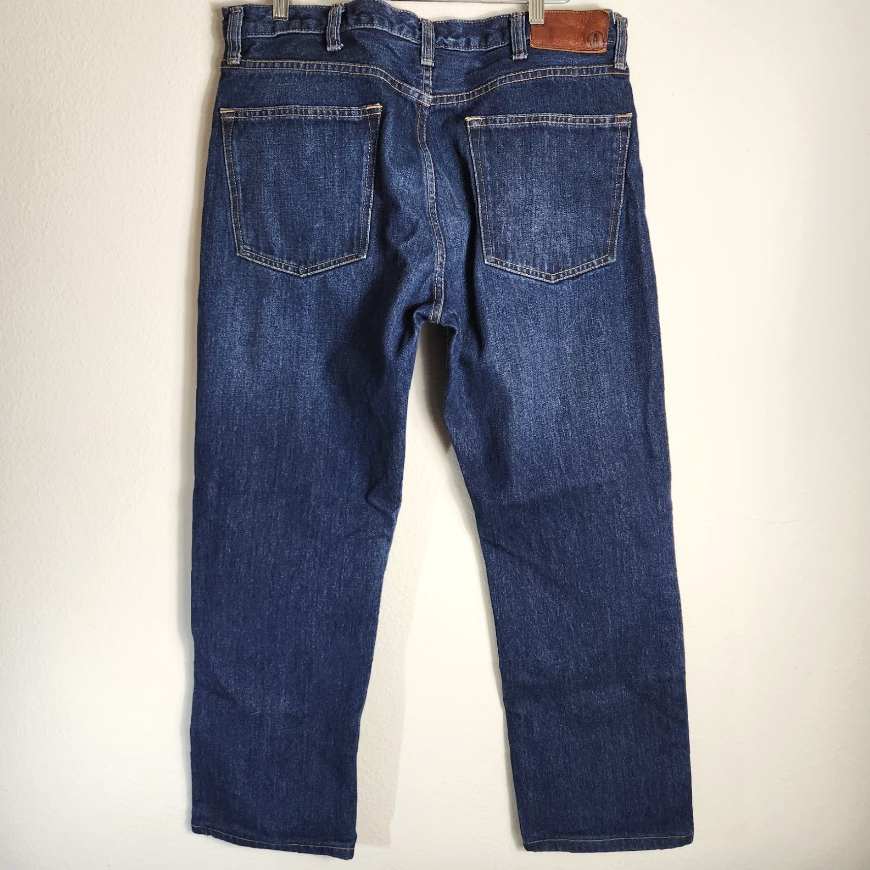 Lands' End VINTAGE Lands End Mens Dark Wash Straight Fit 100% Cotton Jeans-Size 37x29 Size US 37 - 4 Thumbnail