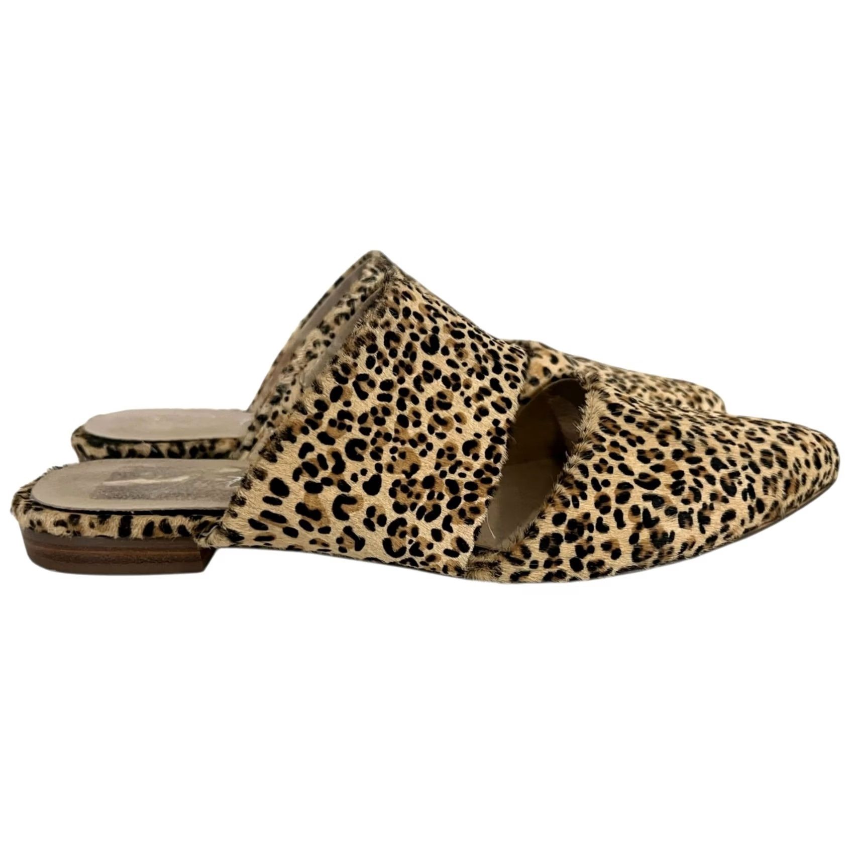 Matisse Matisse Flats Mules Animal Print Fur Dyed Cow Leather Slides Pointed Toe 8.5 Tan Women Slip On Flat Size US 9 / IT 39 - 6 Thumbnail