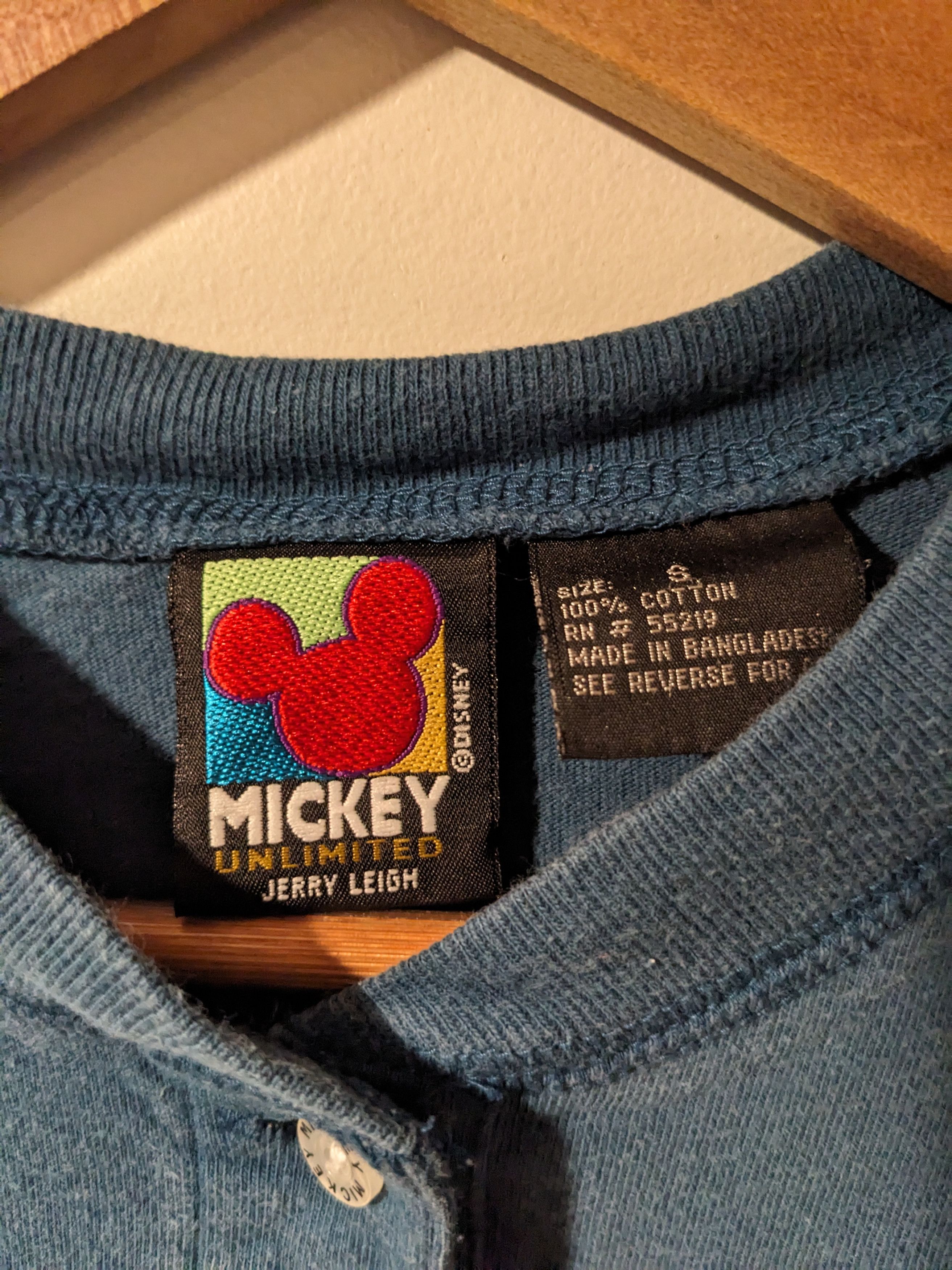 Disney × Vintage Vintage 90s Mickey Mouse Disney Unlimited Henley Long-Sleeve Size US S / EU 44-46 / 1 - 3 Thumbnail