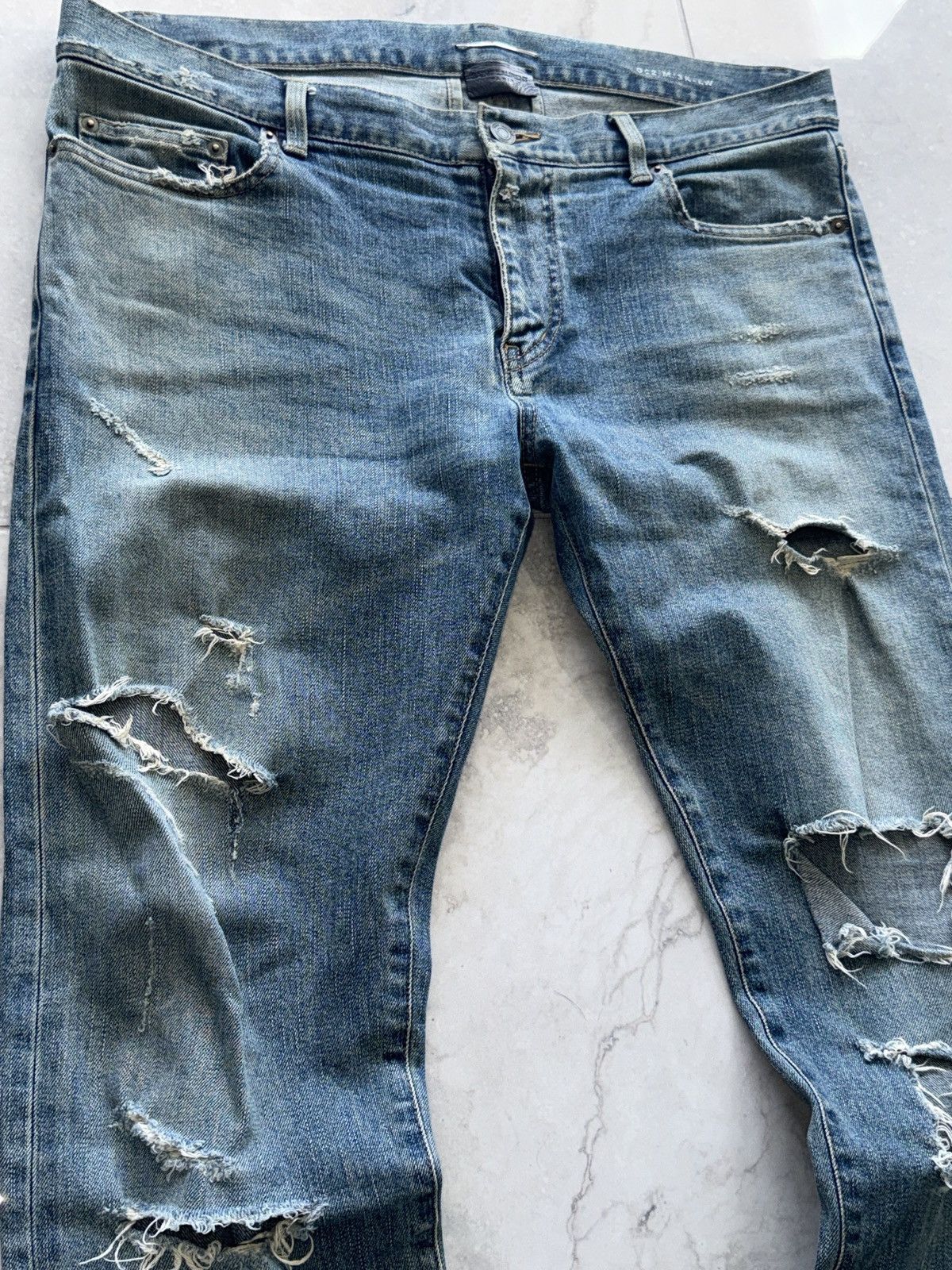 Saint Laurent Paris Timeless Distressed Denim 34 36 (2015 Hedi Slimane Era) Size US 34 / EU 50 - 2 Thumbnail