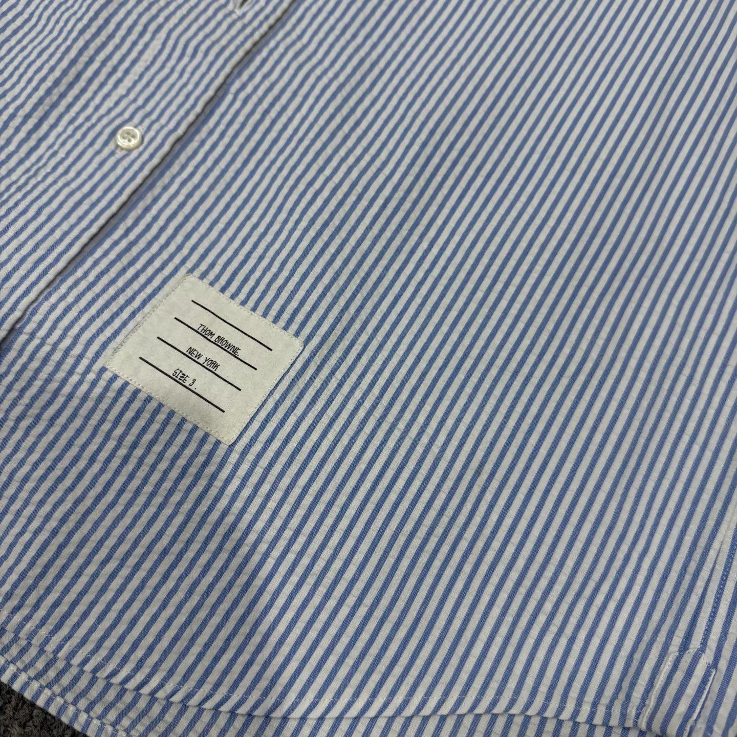 Thom Browne Thom Browne blue long sleeve stripe shirt 3 mint Size US L / EU 52-54 / 3 - 3 Thumbnail