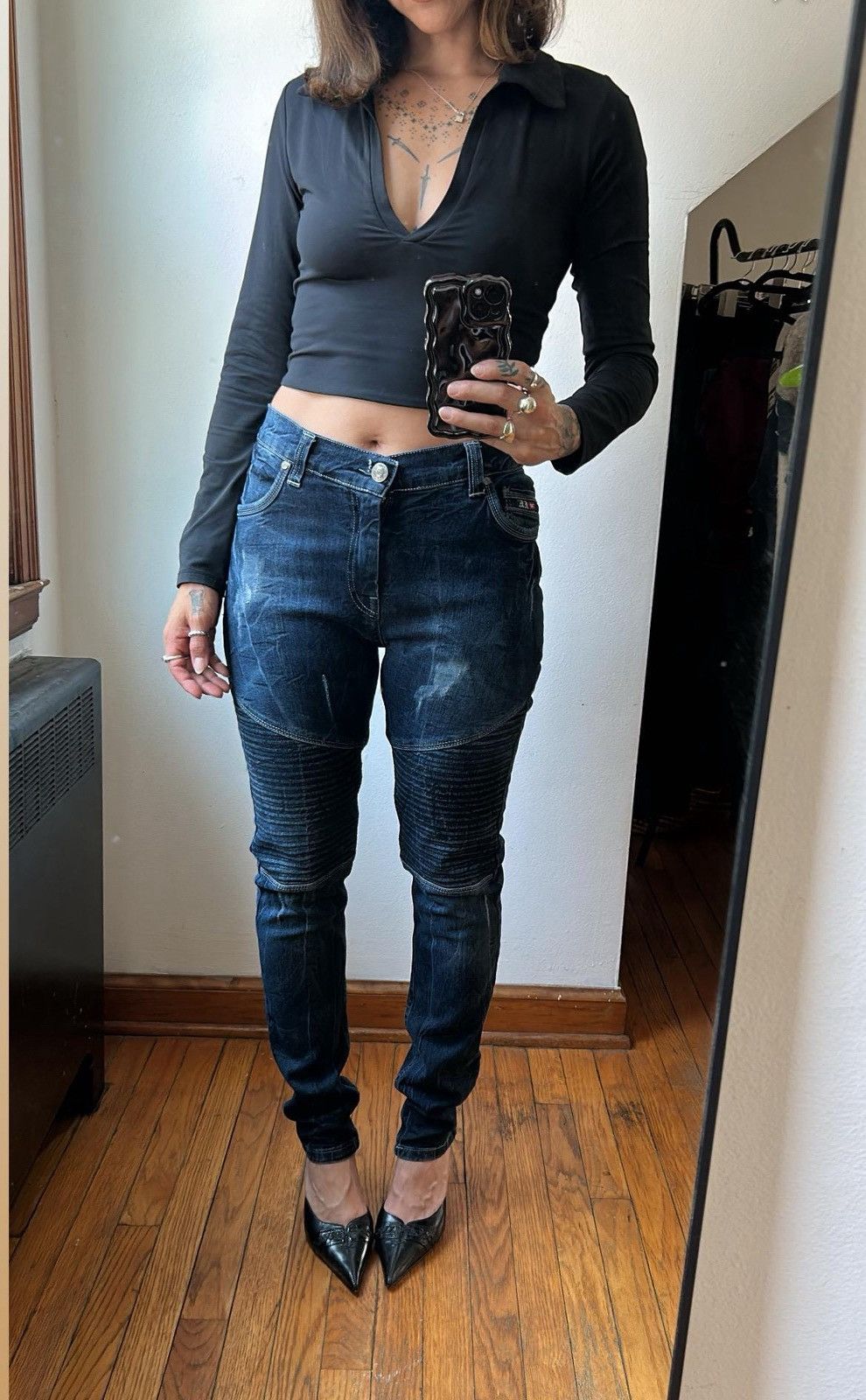 Diesel Y2K Diesel Moto Mid Rise Denim Jeans Size 33" - 2 Thumbnail