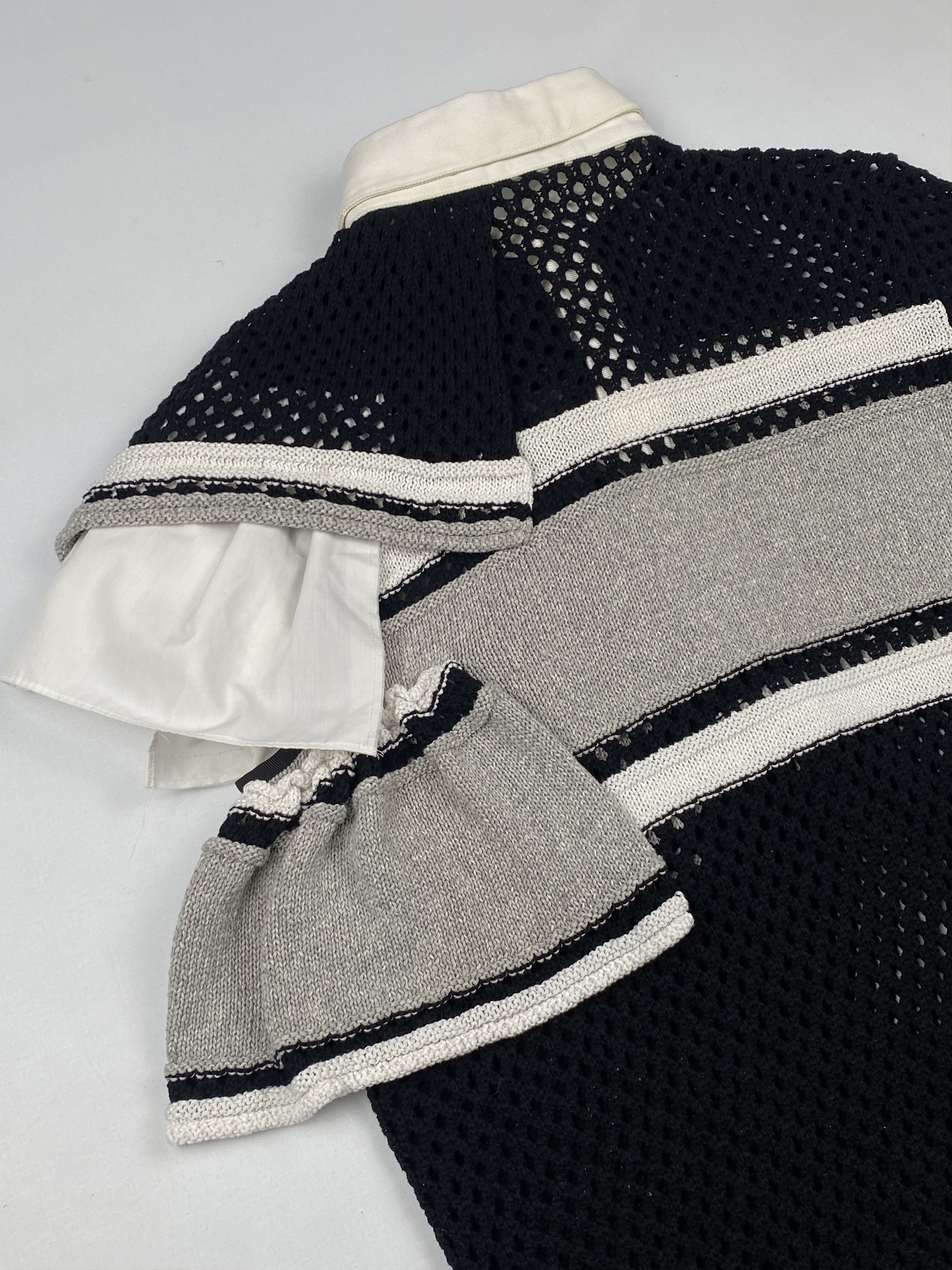 Sacai Paneled Ruffled Polo Top Size L / US 10 / IT 46 - 10 Thumbnail
