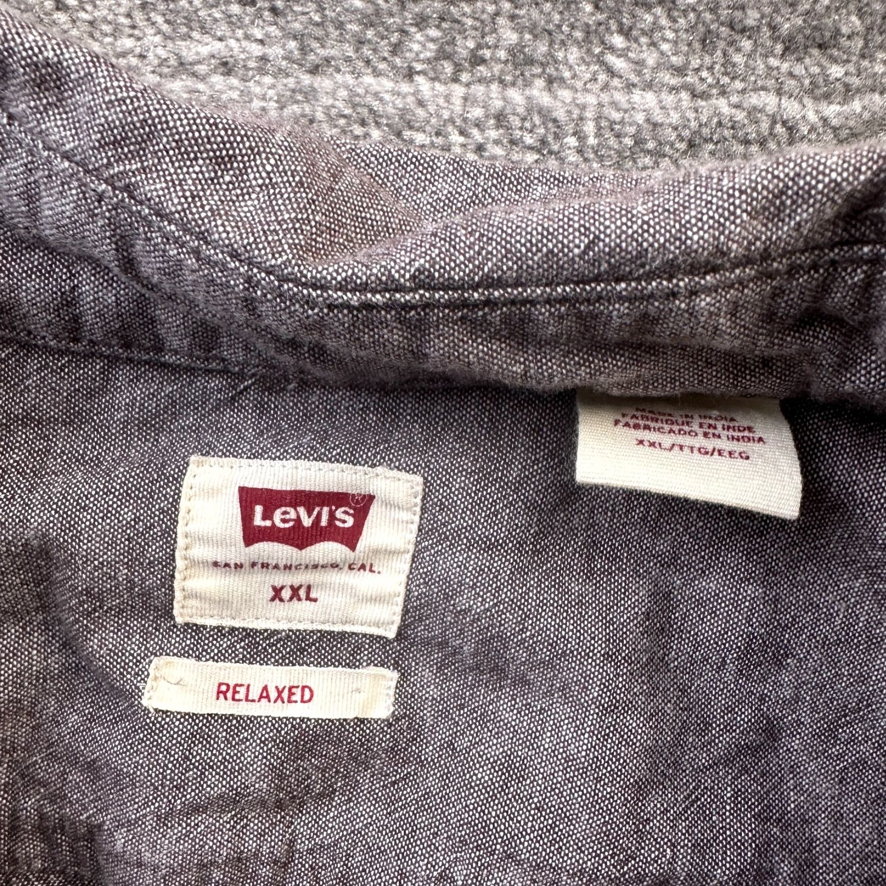 Levi's Levi's Shirt Mens 2XL Brown Button-Up Double Pocket Workshirt Cotton Denim Long Sleeve Casual Travel Mens Size US XXL / EU 58 / 5 - 7 Thumbnail