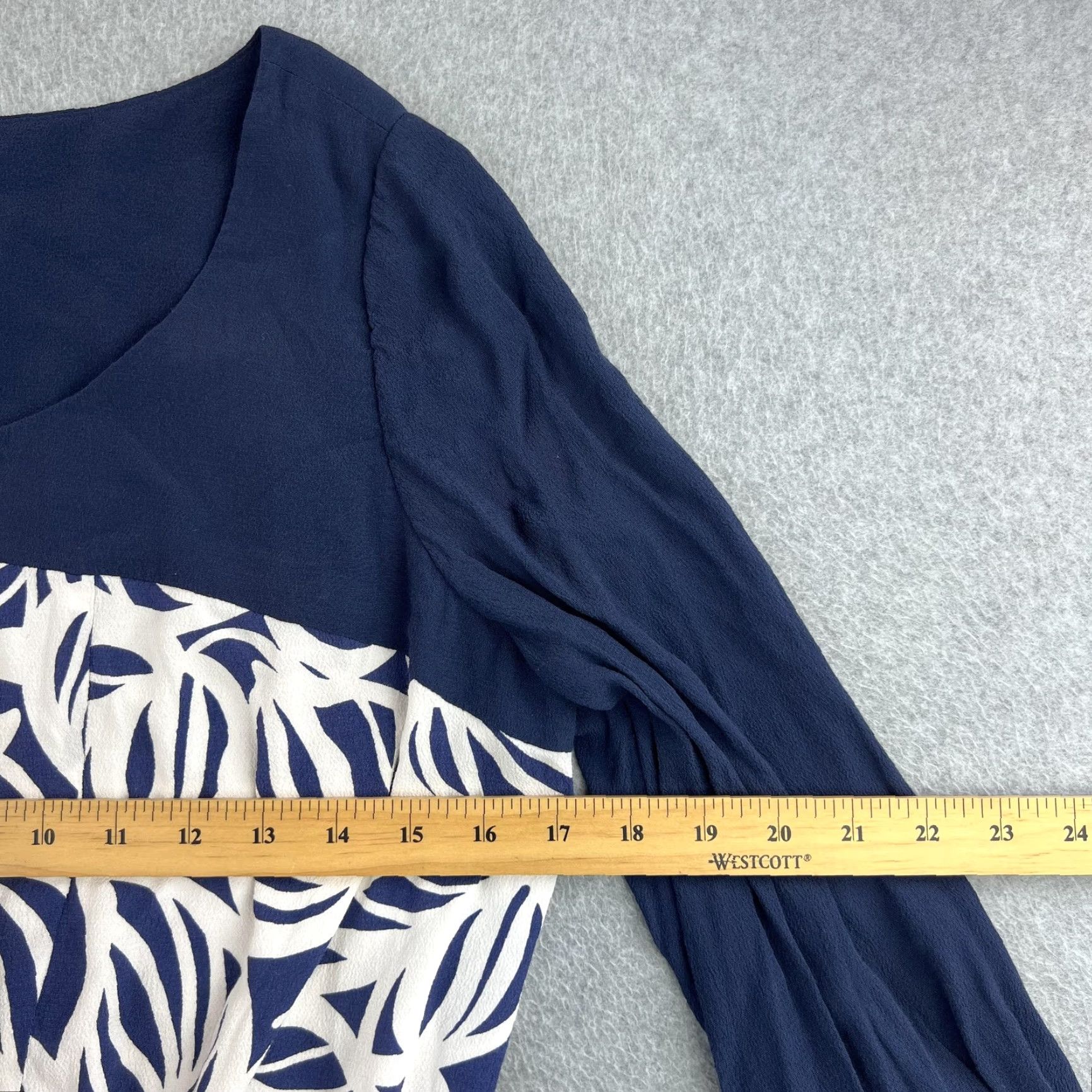 Lilly Pulitzer Lilly Pulitzer Dress Womens 10 Blue White Tropical A-Line Zip Front 3/4 Sleeve Size L / US 10 / IT 46 - 3 Thumbnail