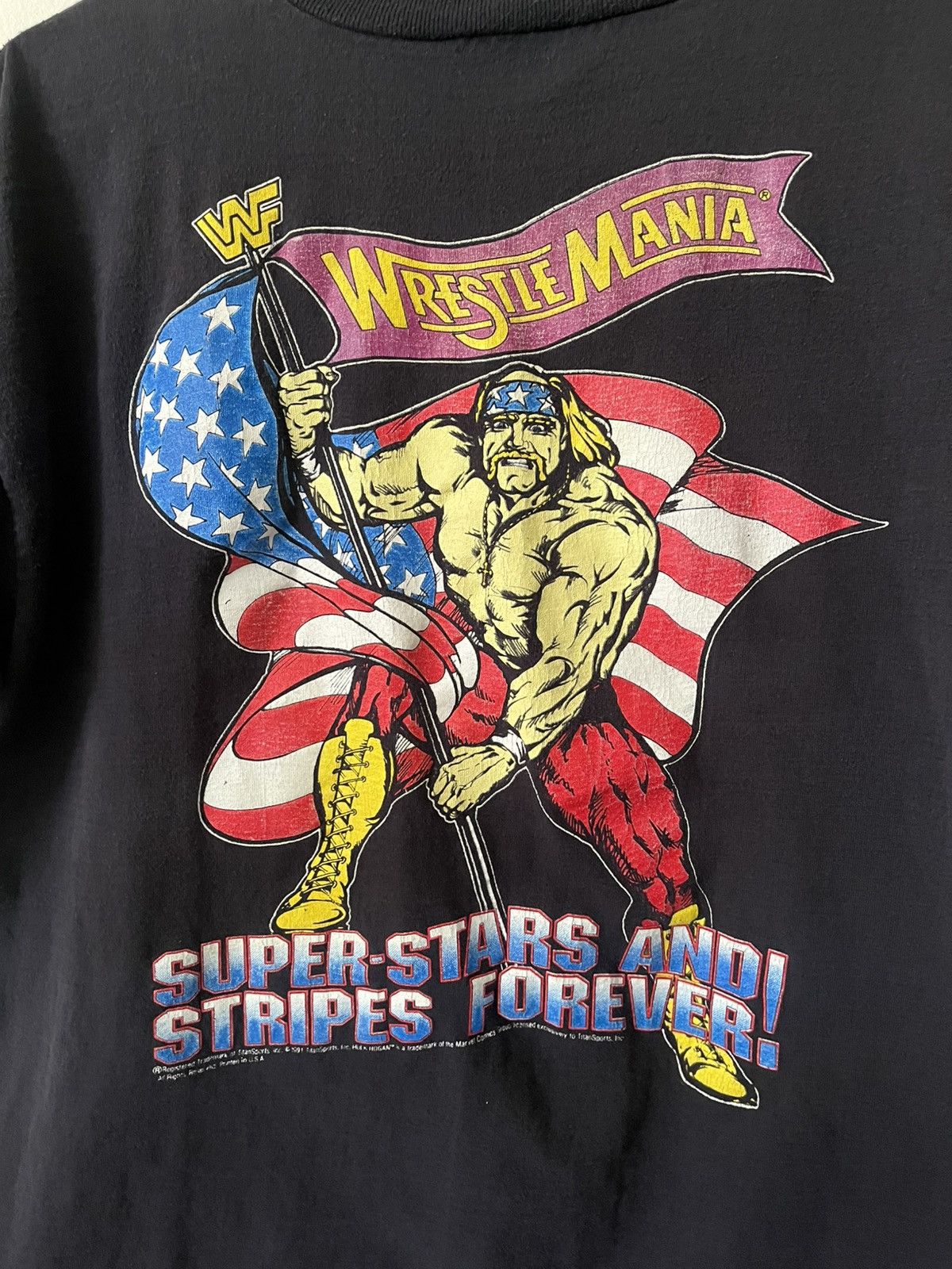 WWE Vintage 1991 WWE/WWF Wrestle Mania Hulk Hogan T-shirt Large Size US L / EU 52-54 / 3 - 2 Thumbnail