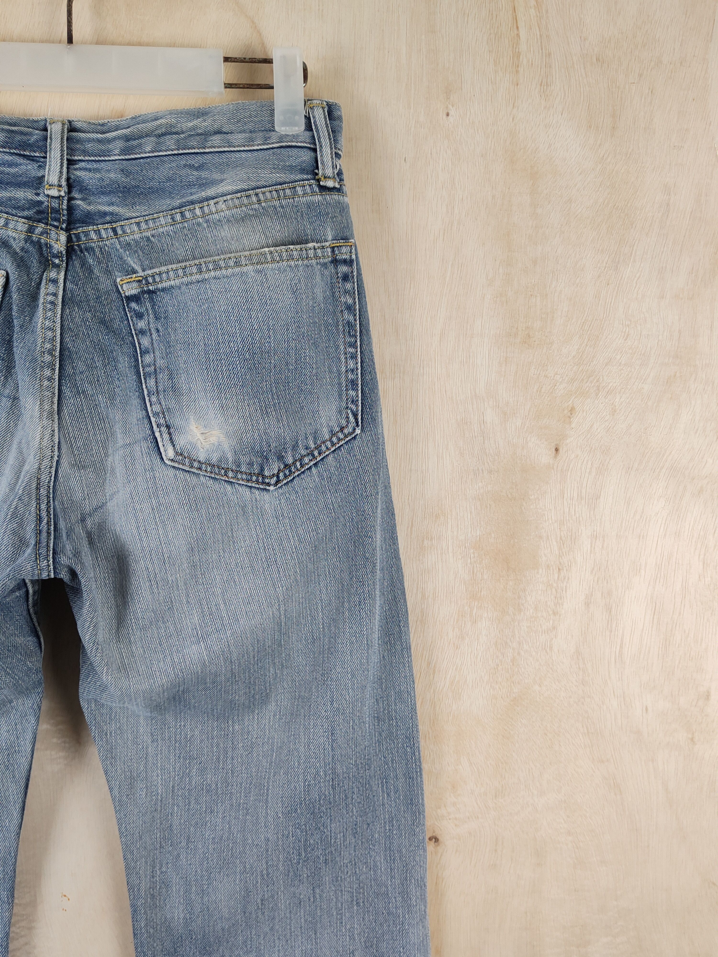Japanese Brand Pbi Blue Faded Distressed Ripped Jeans #S2474 Size 29" - 10 Thumbnail