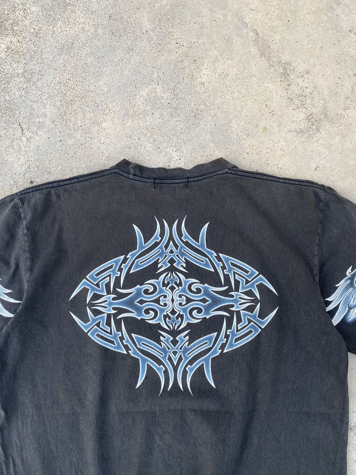 Affliction 2000s Cyber Skulls Blue Flames Jnco Styled Tees Size US L / EU 52-54 / 3 - 6 Thumbnail