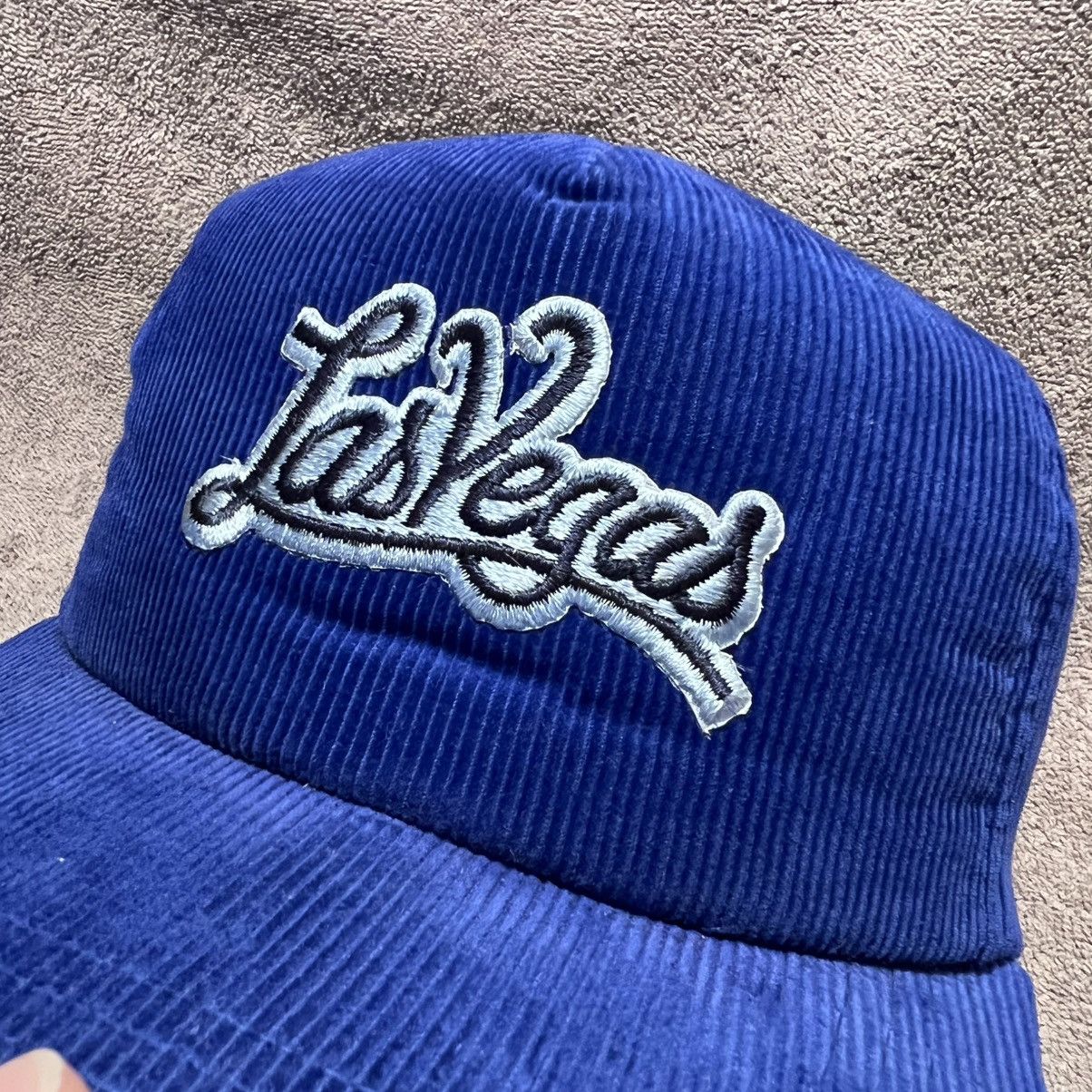 Vintage Vintage Las Vegas Corduroy Trucker Hat SnapBack Blue Size ONE SIZE - 4 Thumbnail