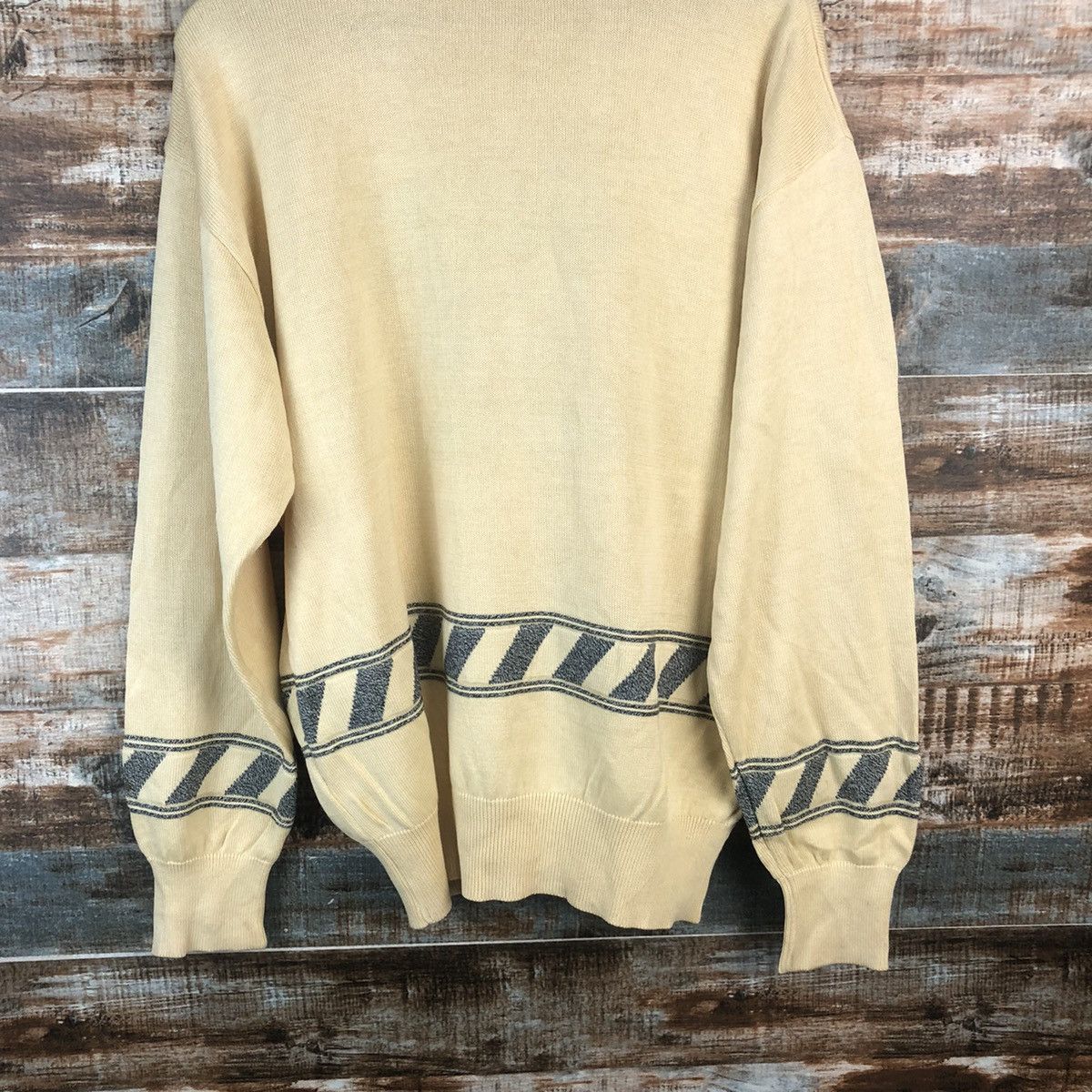 Homespun Knitwear DL Black White sportwear vintage japan Beige Knitwear #C686 Size US M / EU 48-50 / 2 - 14 Thumbnail