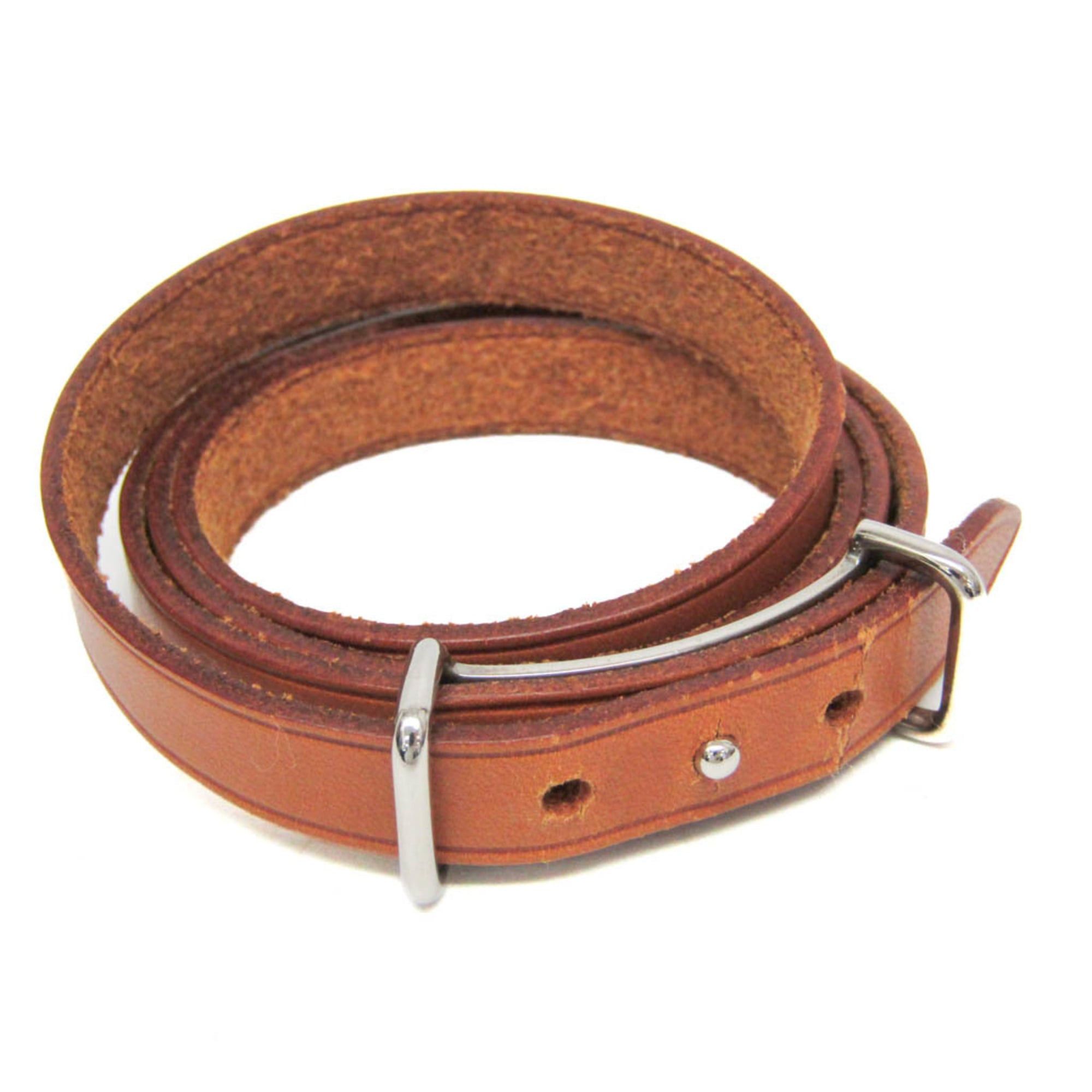 Hermes Hermes API II Choker Leather Bangle Brown Size ONE SIZE - 1 Thumbnail