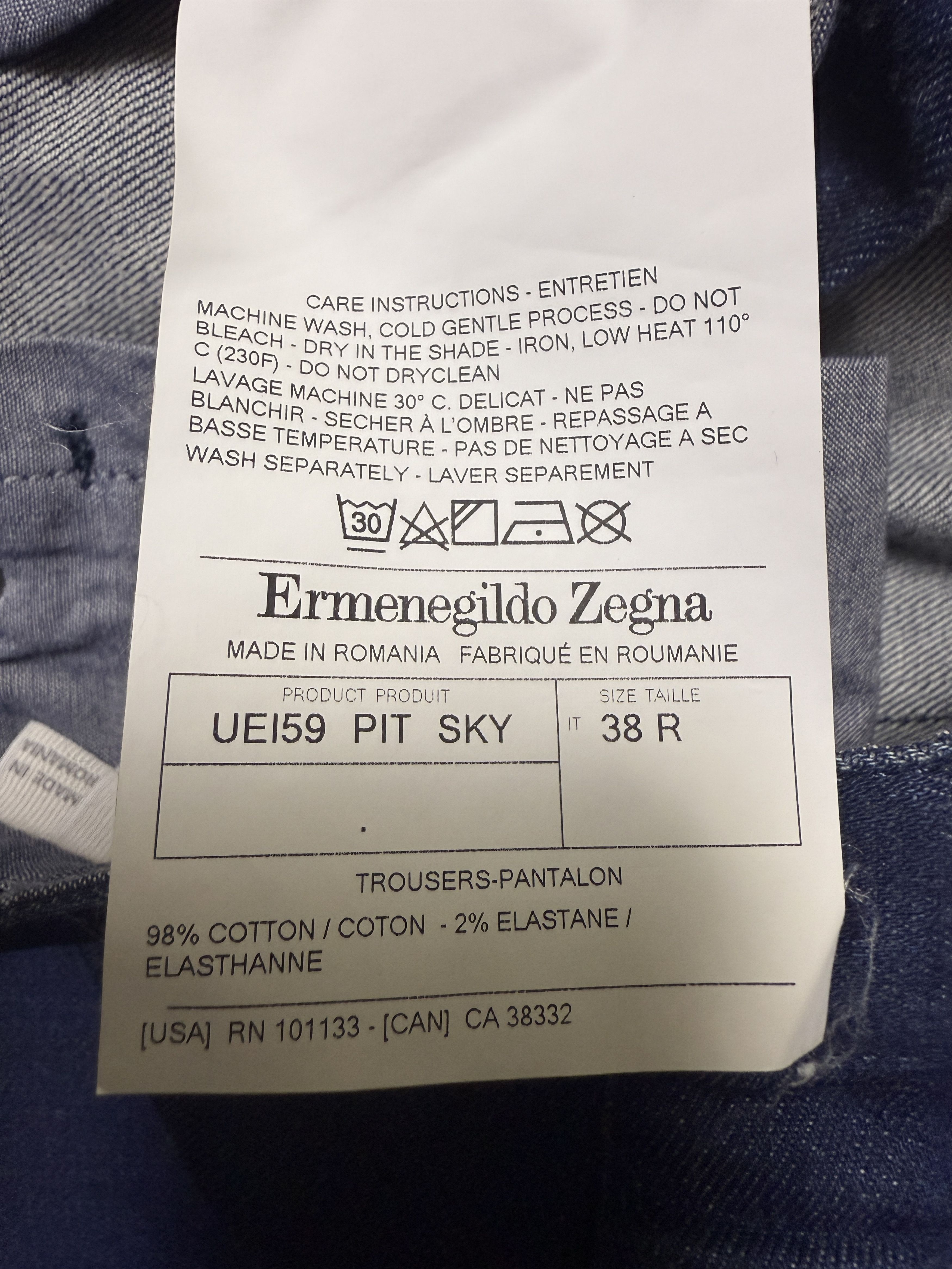 Ermenegildo Zegna Ermenegildo Zegna Denim Trousers Size US 38 / EU 54 - 7 Thumbnail