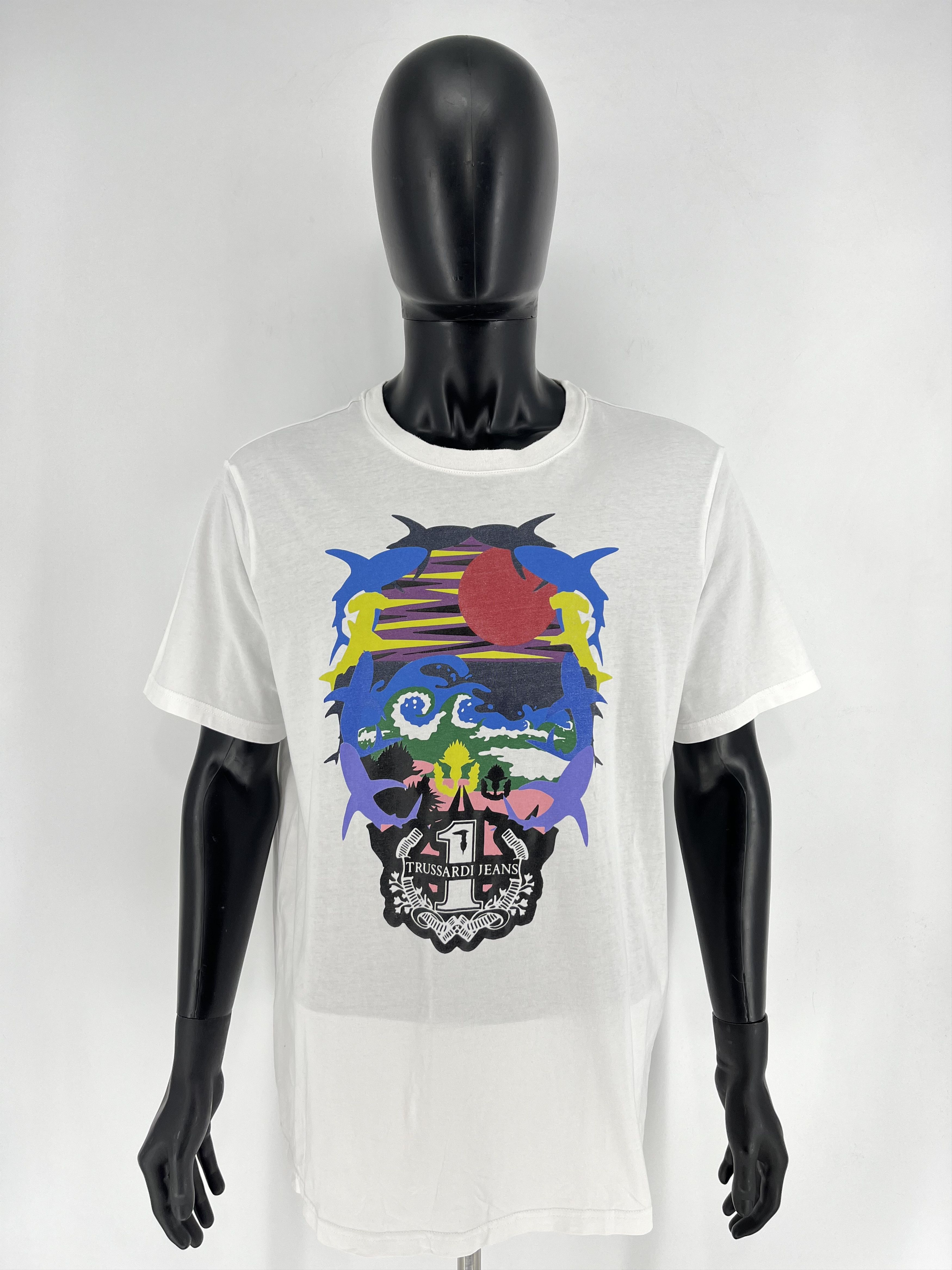 Trussardi Vintage Trussardi Jeans Sportswear White T shirt Size XL Size US XL / EU 56 / 4 - 2 Thumbnail