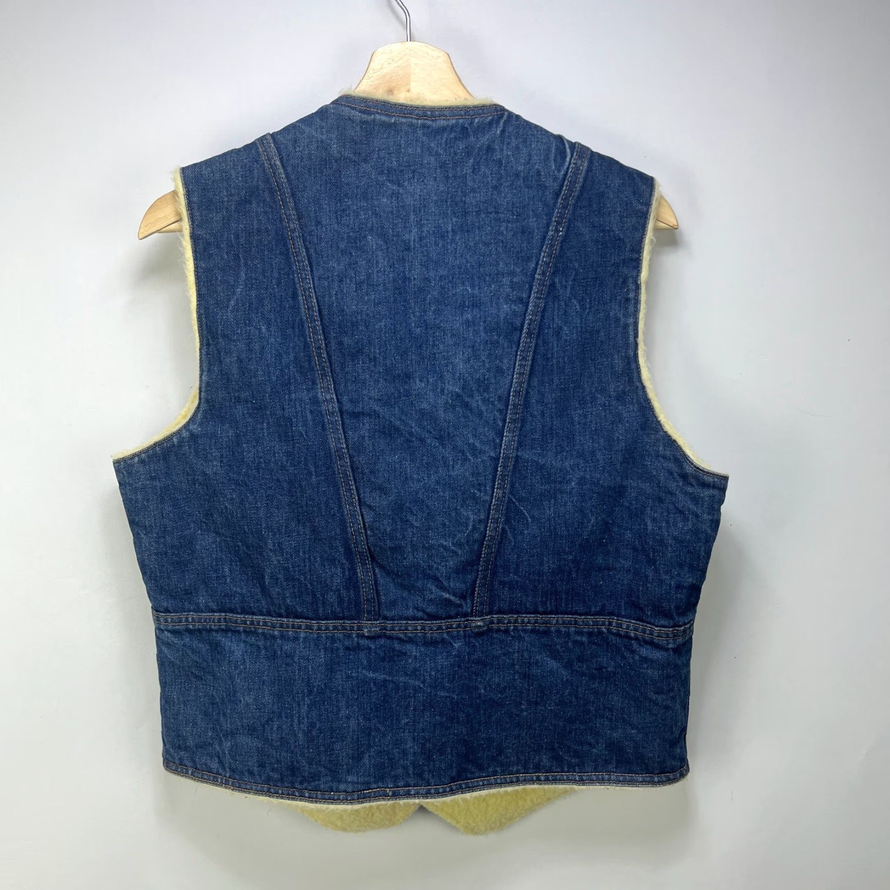 Vintage VINTAGE Big Smith Vest Denim Sherpa Lined Western Western Vest Men M Blue Size L fits mens Medium Size US M / EU 48-50 / 2 - 7 Thumbnail