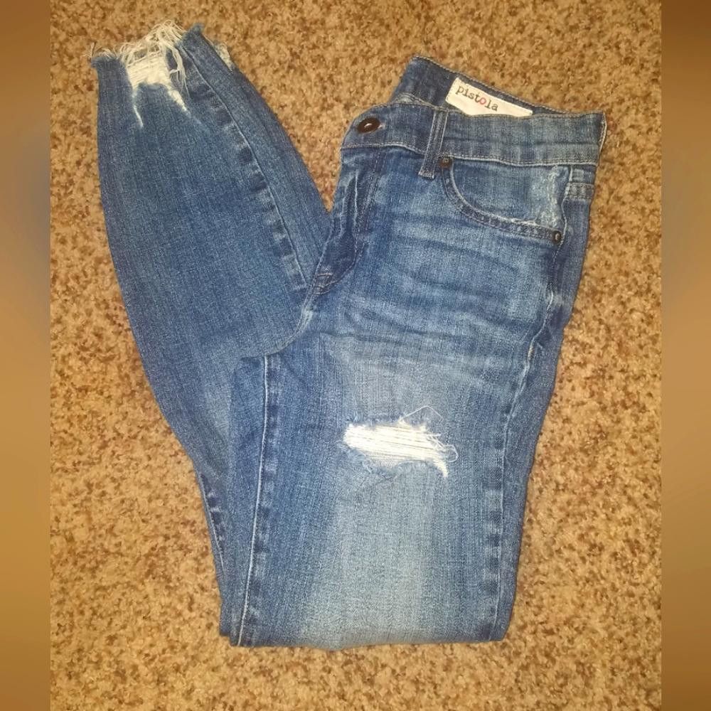 Designer Pistola Distressed Jean's Size 27 Size 27" / US 4 / IT 40 - 1 Thumbnail