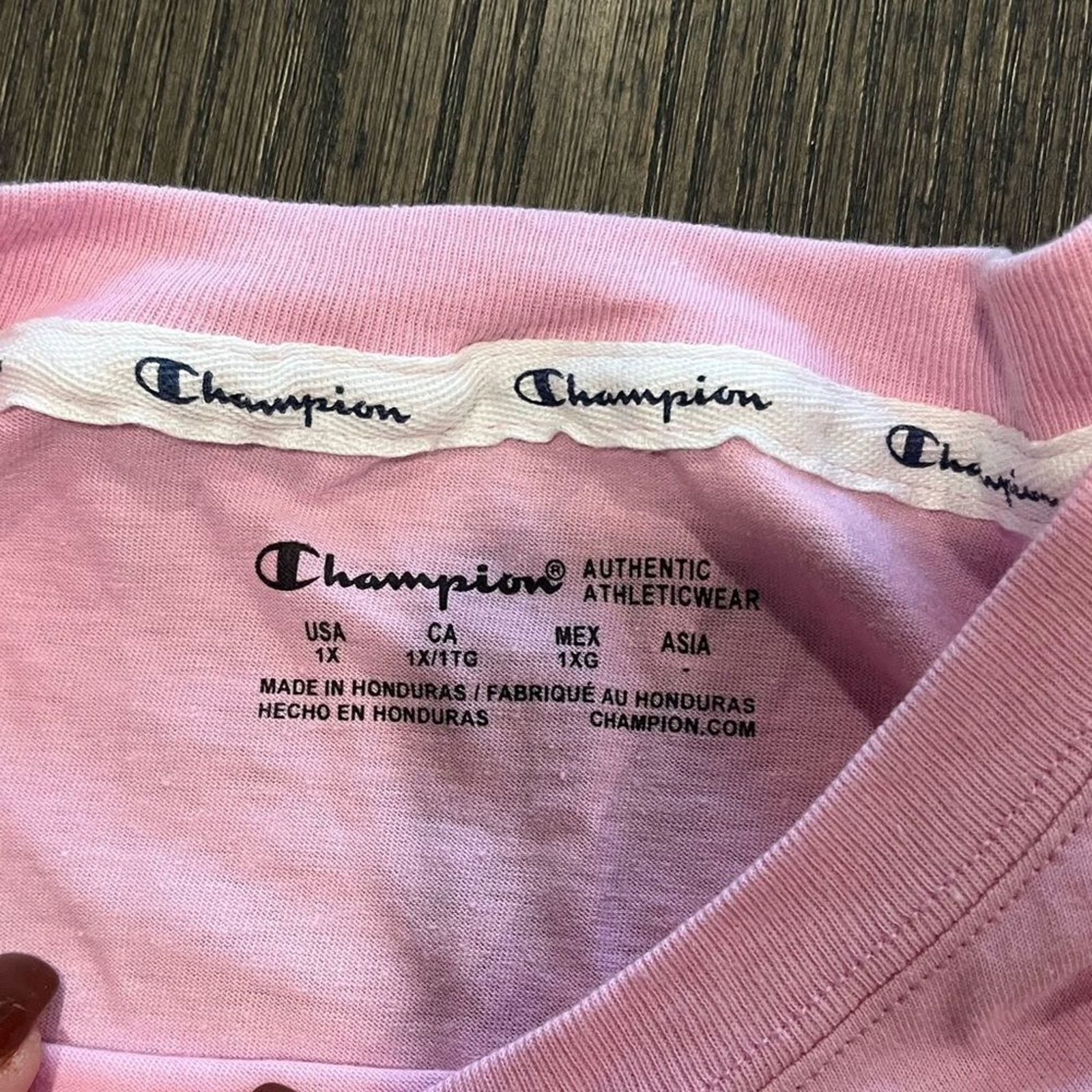 Champion NWT Champion Pink Red Graphic Crop Top - Size 1X Size ONE SIZE - 5 Thumbnail
