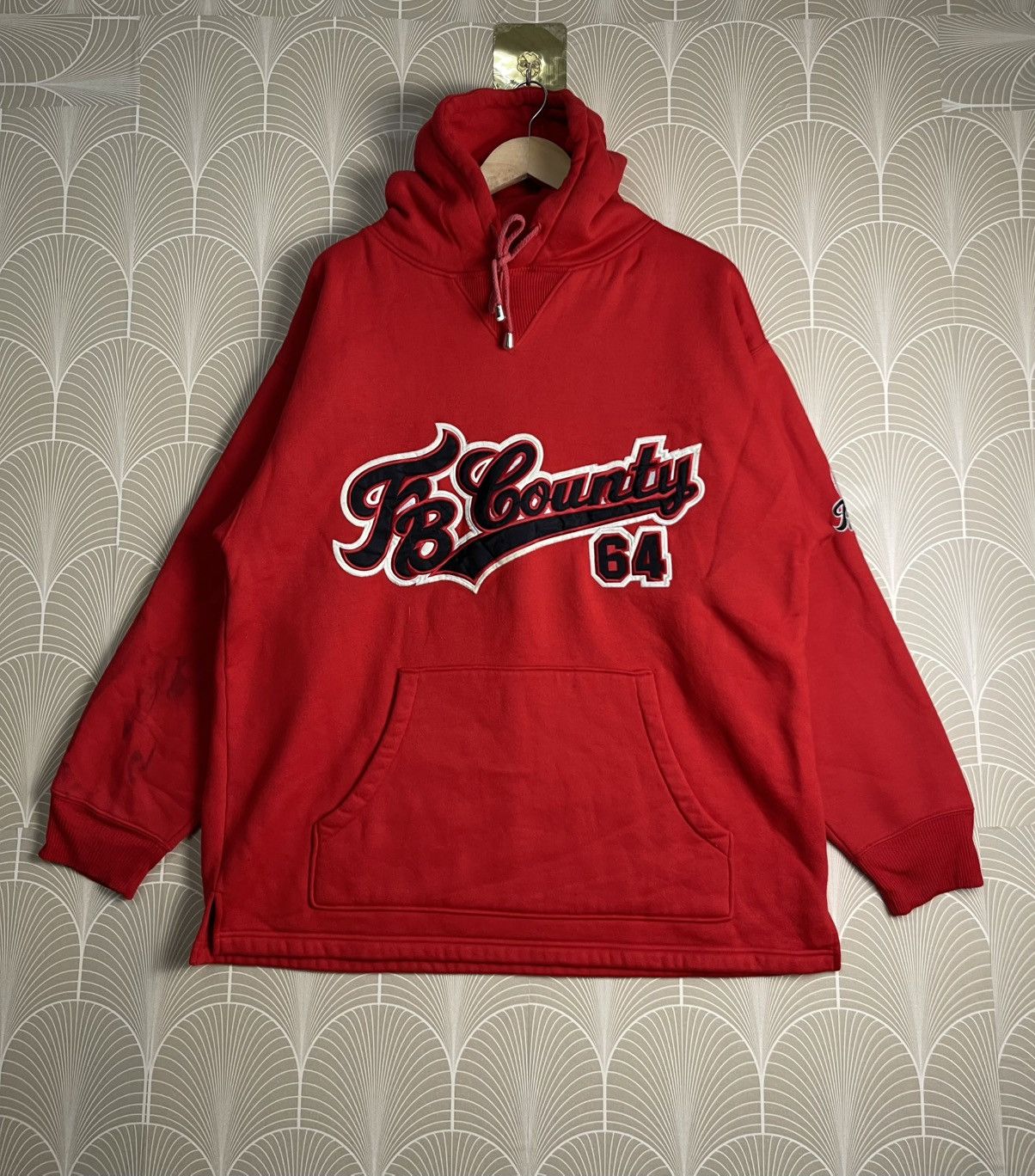 Japanese Brand × Vintage VINTAGE Y2K FB COUNTY HOODIE RED COLOUR Size US L / EU 52-54 / 3 - 1 Thumbnail