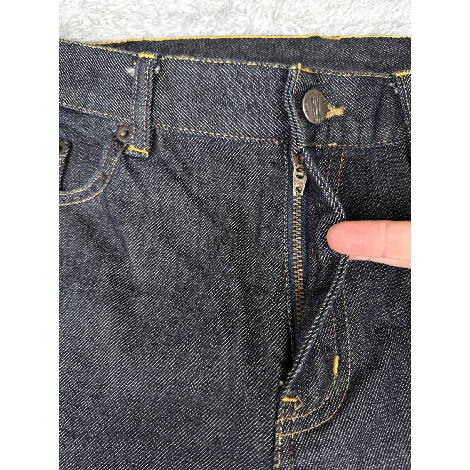 Denime New York Jeans Women’s 12 Dark Wash Denim Straight Leg 31x31 100% Cotton Blue Size 34" / US 12 / IT 48 - 5 Thumbnail