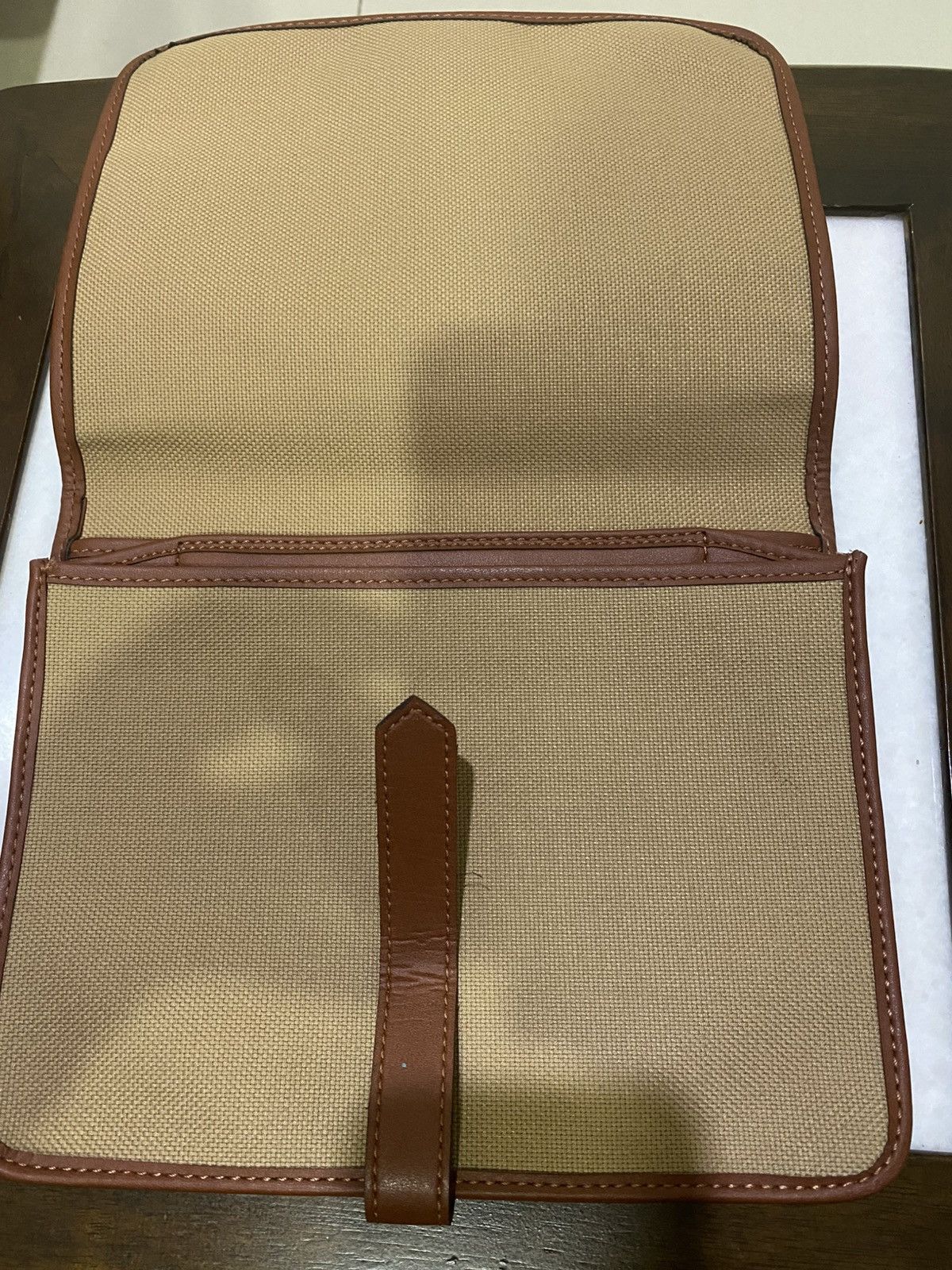 Vintage × Yves Saint Laurent Yves Saint Laurent Vintage Beige Canvas Clutch Bag Size ONE SIZE - 3 Thumbnail