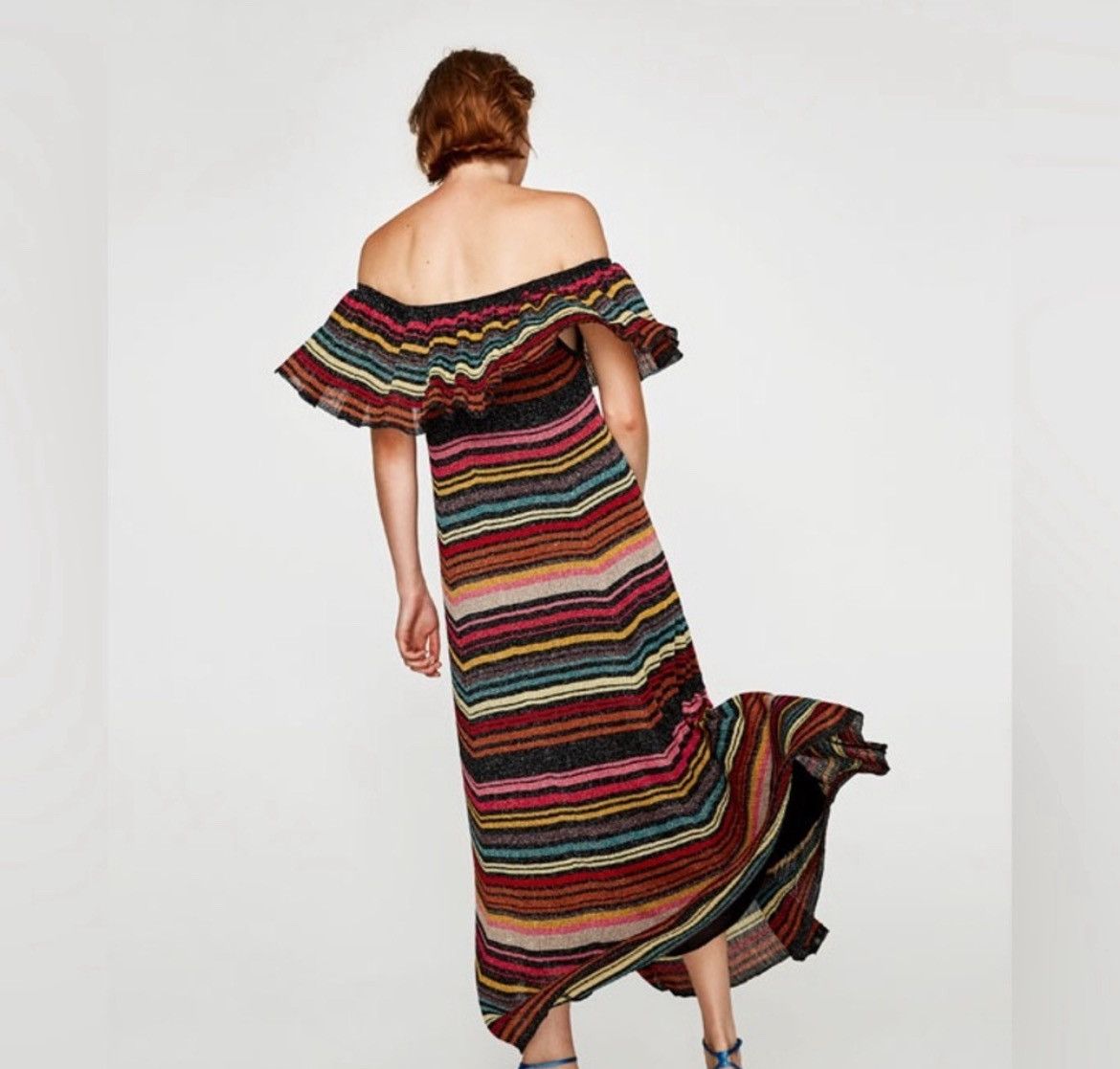 Zara Zara multicolor off the shoulder dress Size M / US 6-8 / IT 42-44 - 2 Thumbnail