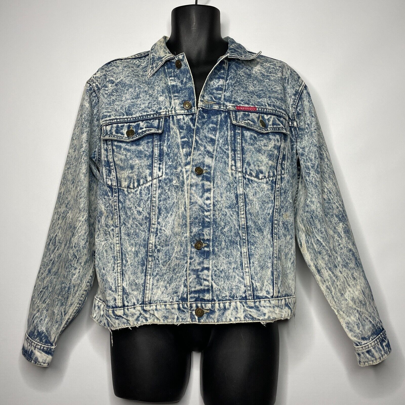 image of Vintage 80's Paddocks Blue Acid Wash Denim Trucker Jean Jacket, Men's (Size XL)