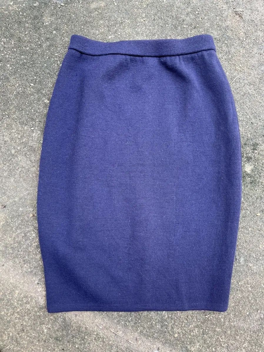 Issey Miyake Vintage Issey Miyake Navy Blue Knit Pencil Skirt Size 24" / US 00 / IT 34 - 1 Thumbnail