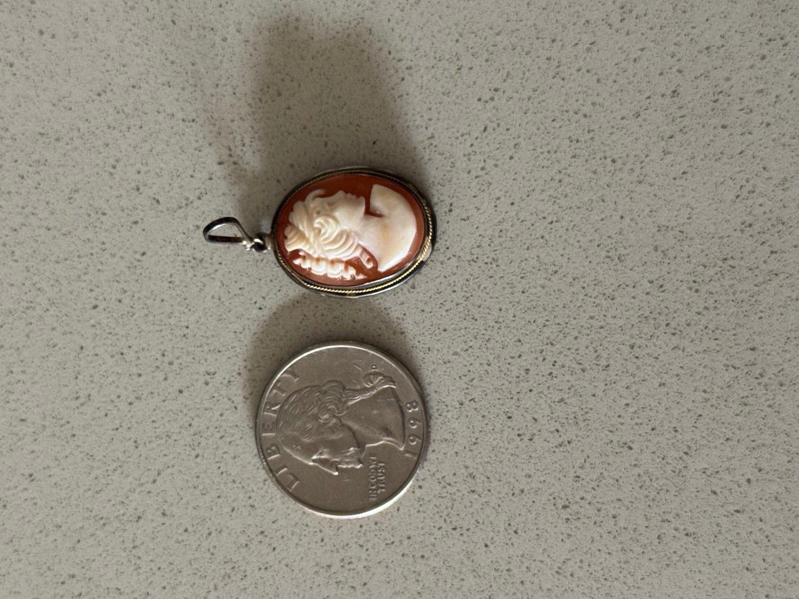 Designer Vintage SilverHAND CARVED CAMEO Pendant Size ONE SIZE - 4 Thumbnail