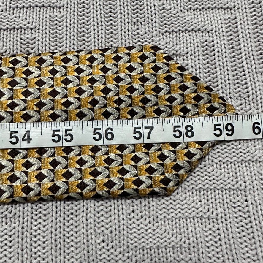 Ermenegildo Zegna Zegna gold and silver metallic geometric silk tie Size ONE SIZE - 4 Thumbnail