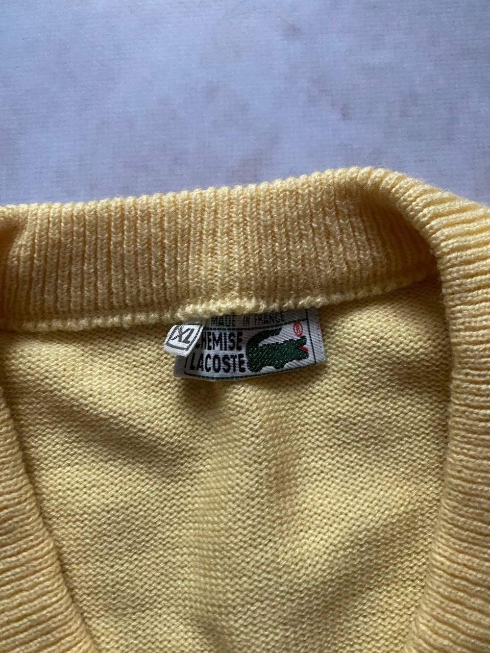 Lacoste × Vintage Vintage Lacoste V-Neck Knit Sweater Size US XL / EU 56 / 4 - 4 Thumbnail
