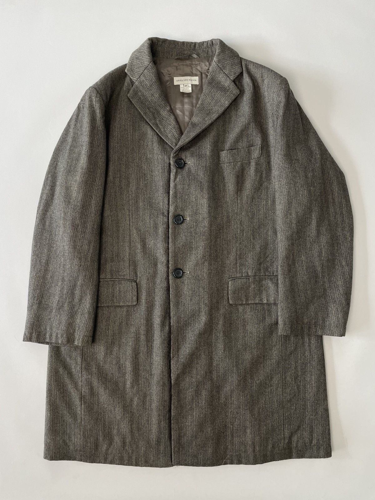 Dries Van Noten Vintage 90s Dries Van Noten Brown Coat with Fur Size US L / EU 52-54 / 3 - 1 Thumbnail
