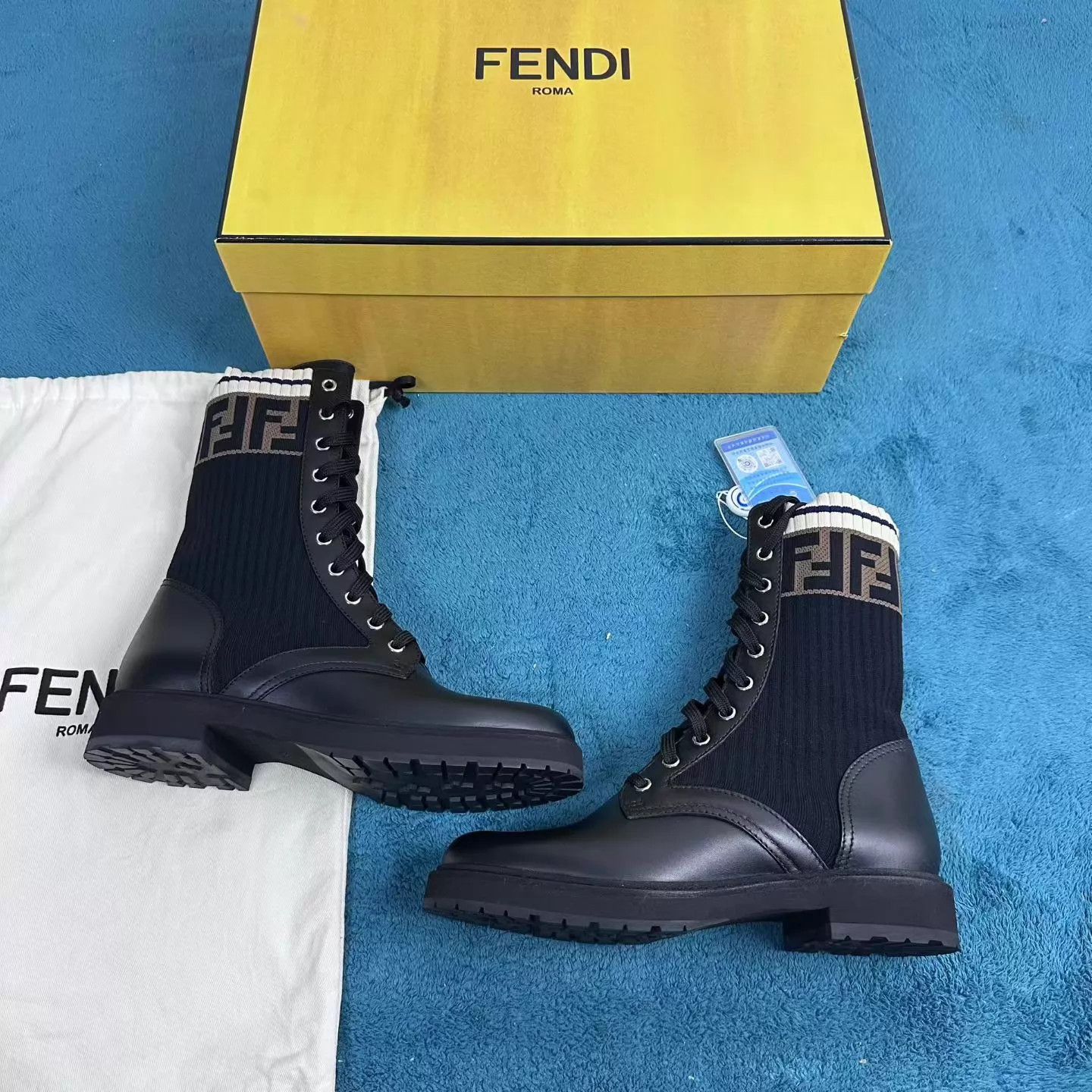 Fendi Fendi Rockoko Women's Black Martin Boots 37 Size US 6.5 / IT 36.5 - 2 Thumbnail