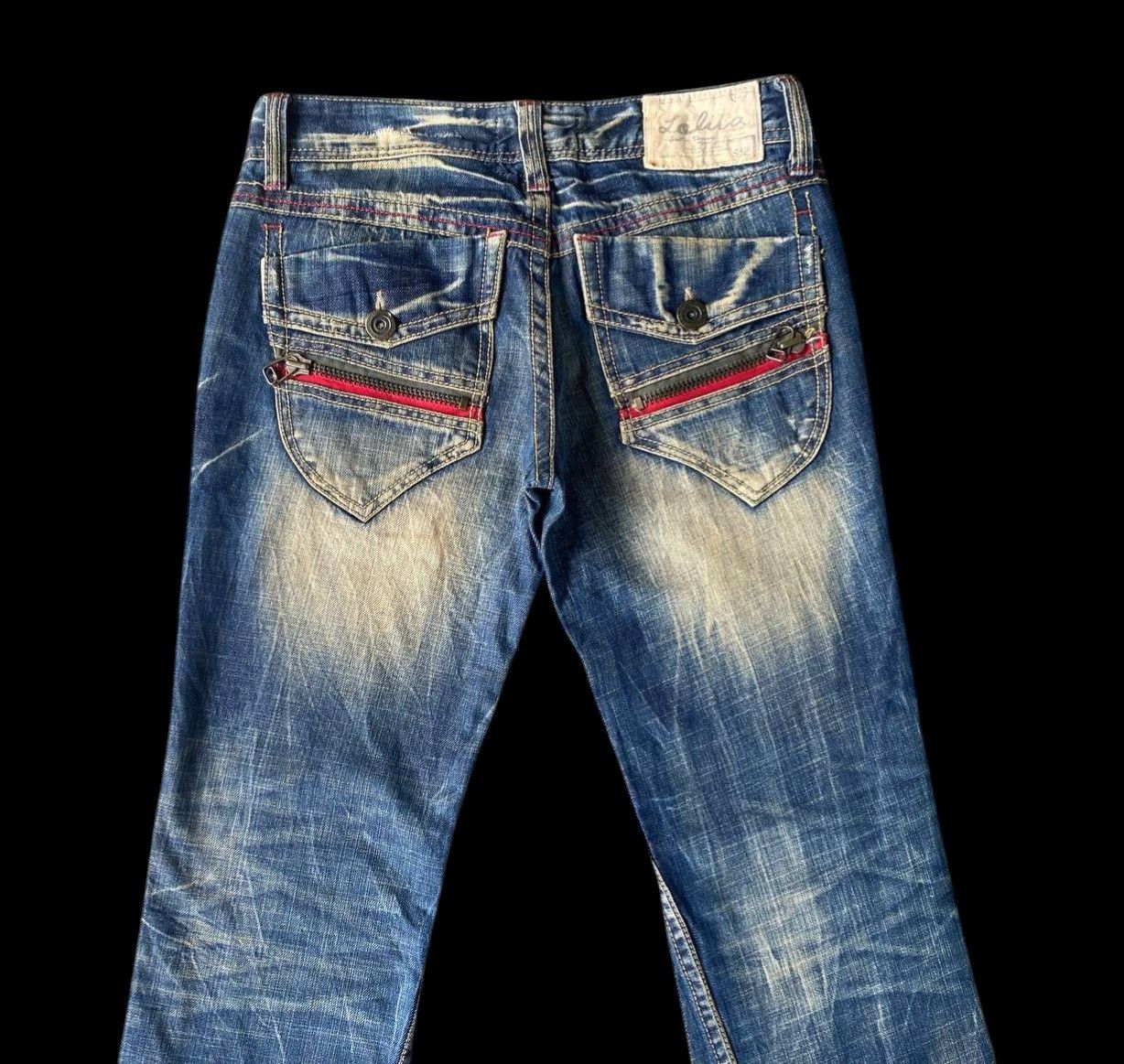 Japanese Brand VINTAGE LOLITA FLARED MUD-WASH RUSTY CLAWMARKS TWISTED SEAM Size US 29 - 11 Thumbnail