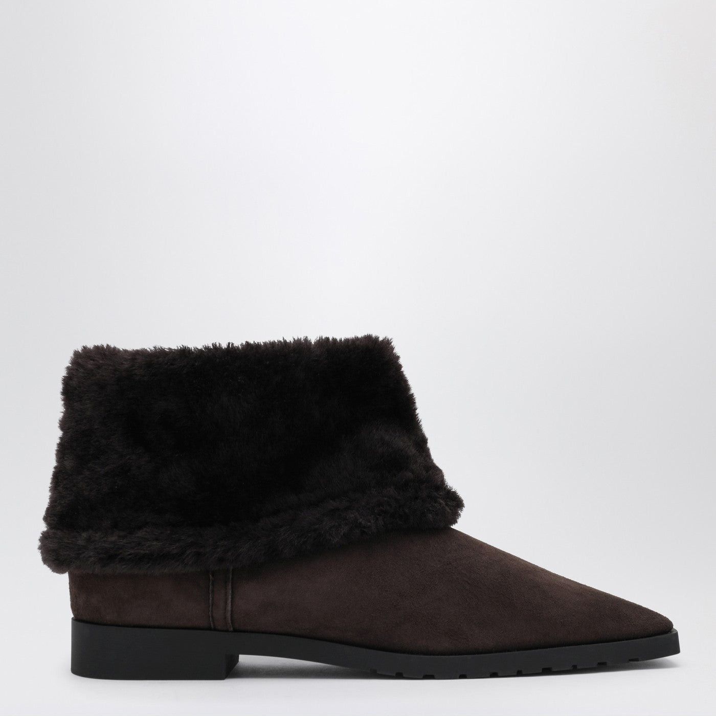 Toteme Toteme Brown Suede And Shearling Ankle Boots Size US 11 / IT 41 - 1 Thumbnail
