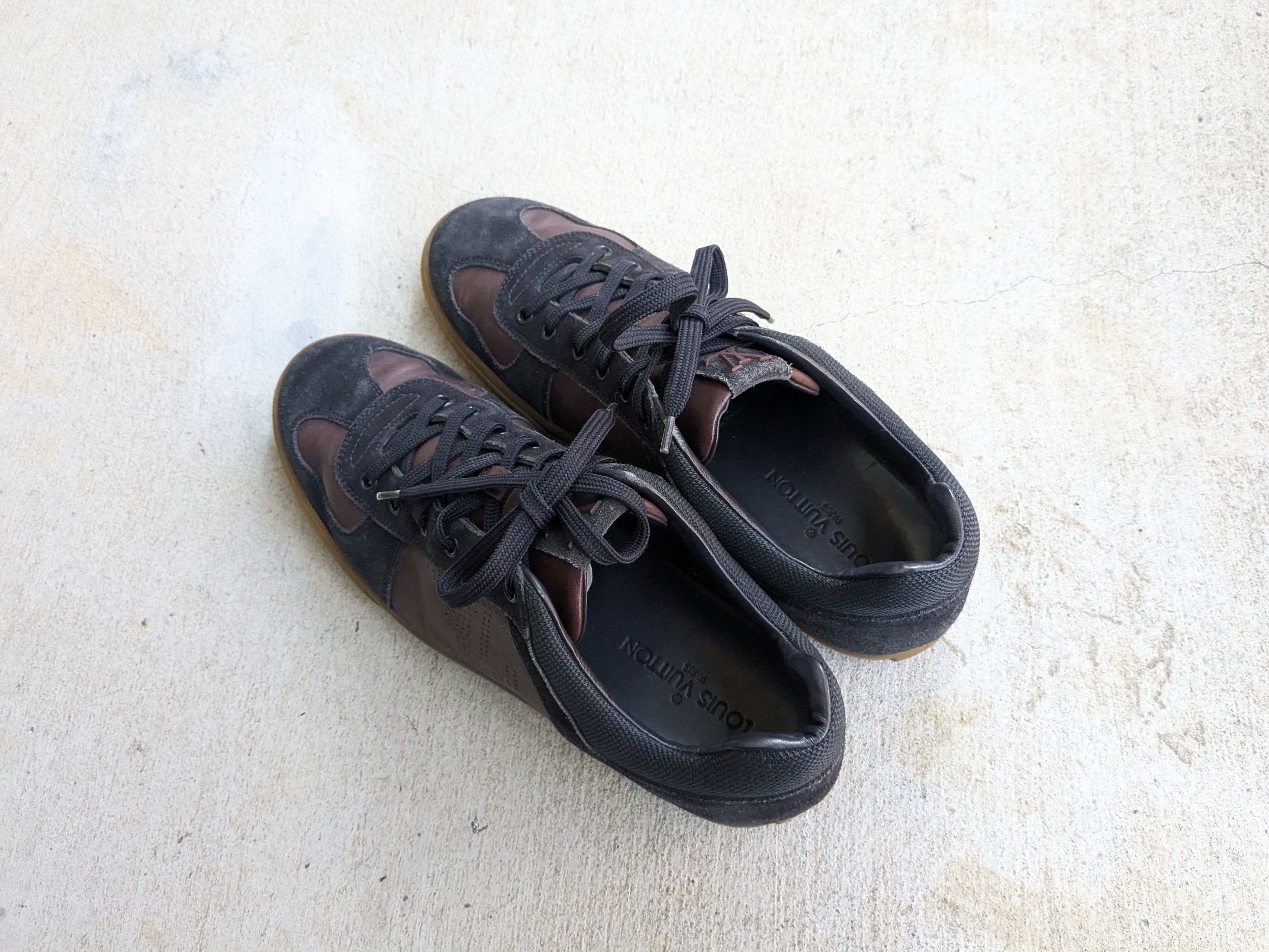 Louis Vuitton Louis Vuitton Sneakers Burgundy Black Suede Leather 9 Size US 9 / EU 42 - 15 Thumbnail