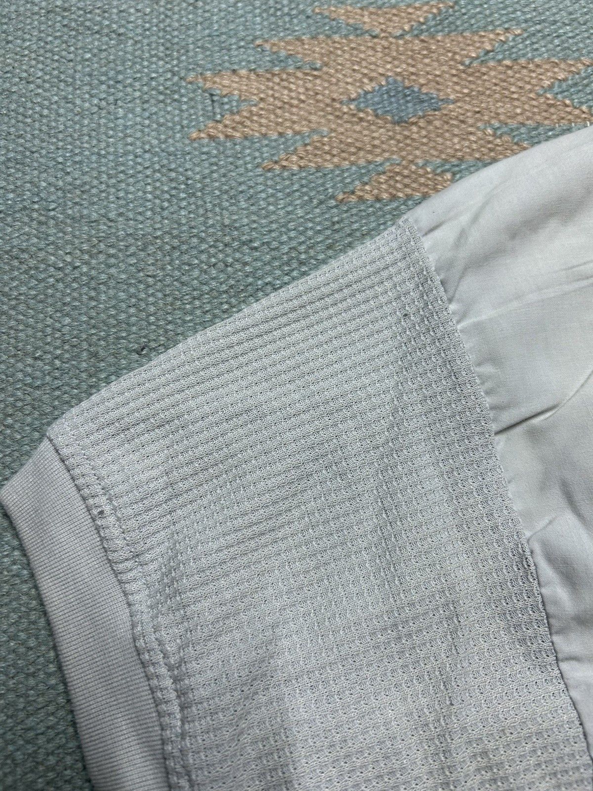 Vintage Vintage 80s polo shirt waffle knit mesh gray mod boxy medium Size US M / EU 48-50 / 2 - 7 Thumbnail