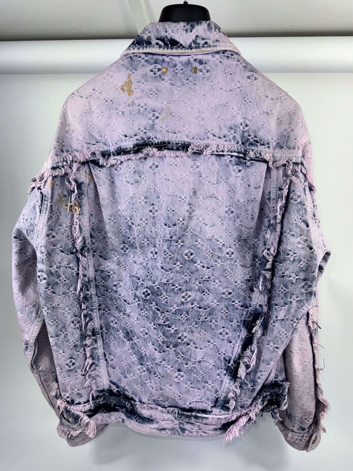 Louis Vuitton 2023 Lavender Fringed Monogram Boyhood Denim Jacket Size US M / EU 48-50 / 2 - 2 Thumbnail